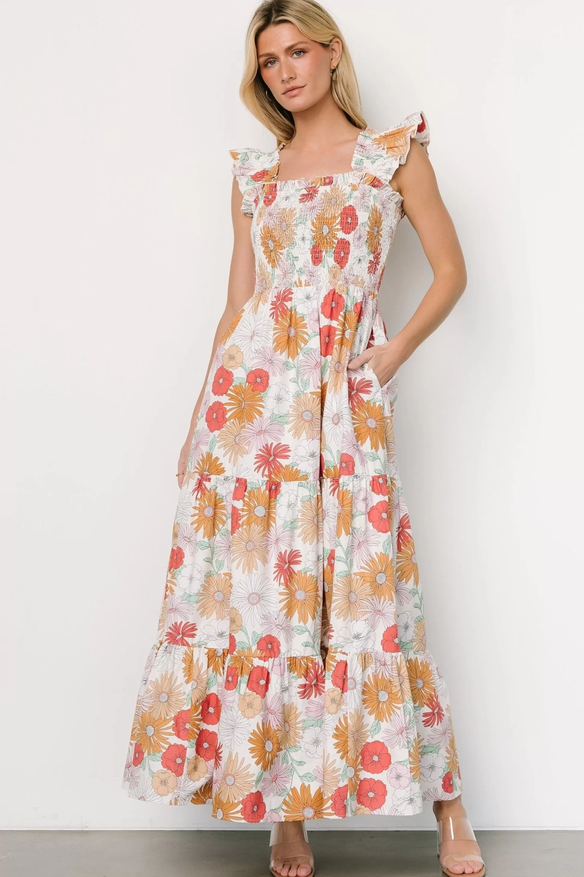 COMING SOON | Baltic Born Adela Maxi Dress | Cream Multi Floral