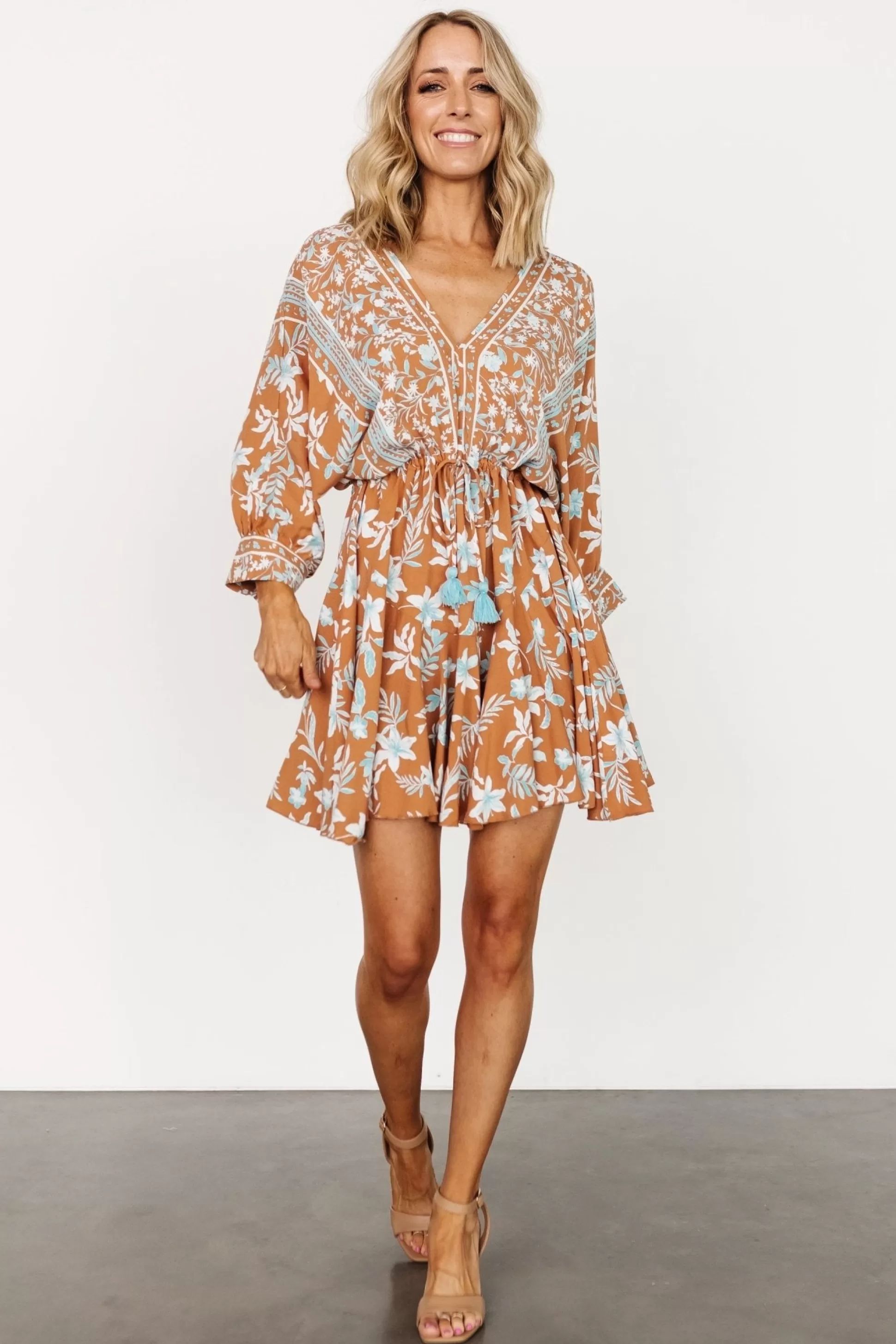 DRESSES | cover up | Baltic Born Adria Mini Dress | Camel + Blue