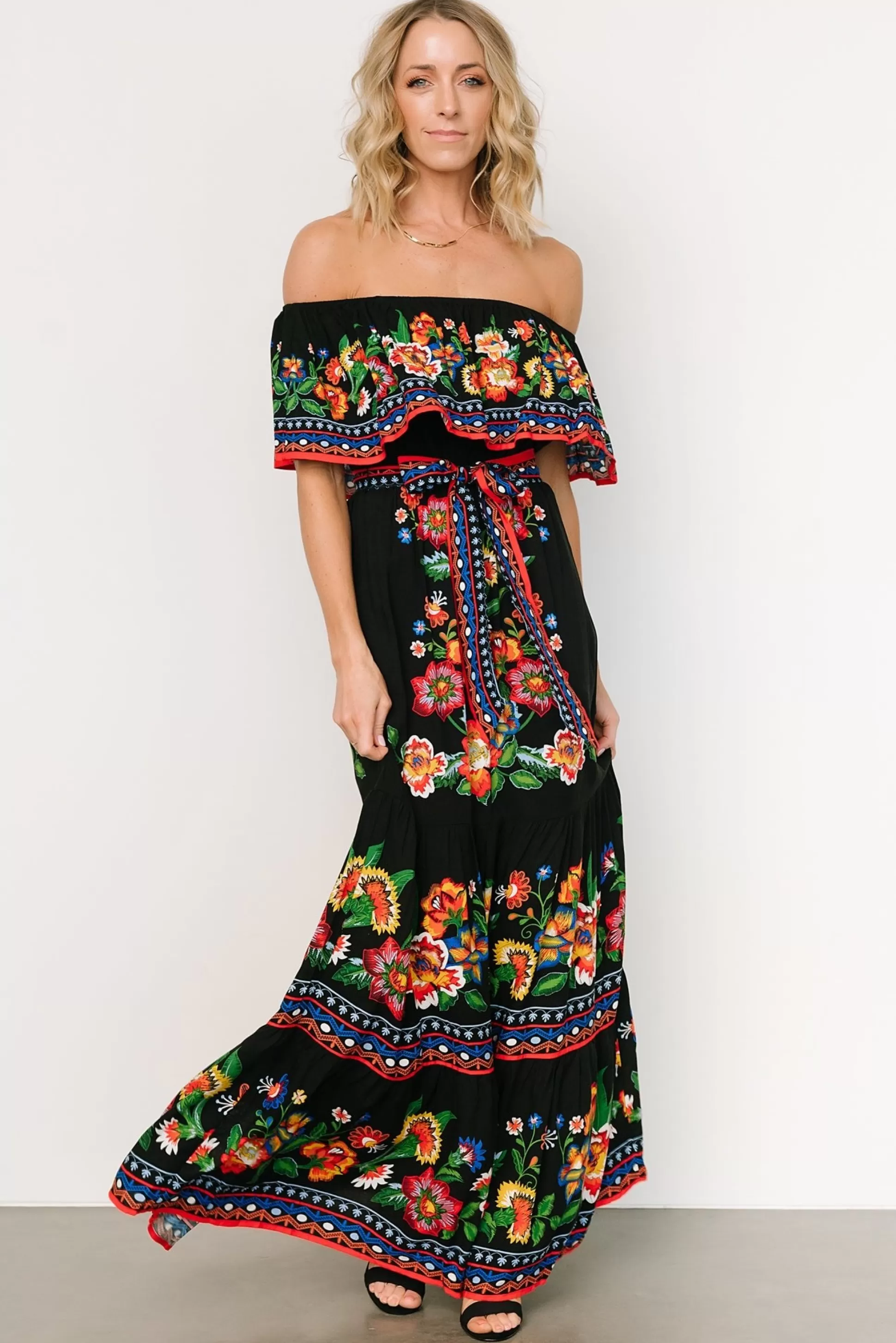 DRESSES | maxi dresses | Baltic Born Alejandra Maxi Dress | Black Multi Floral