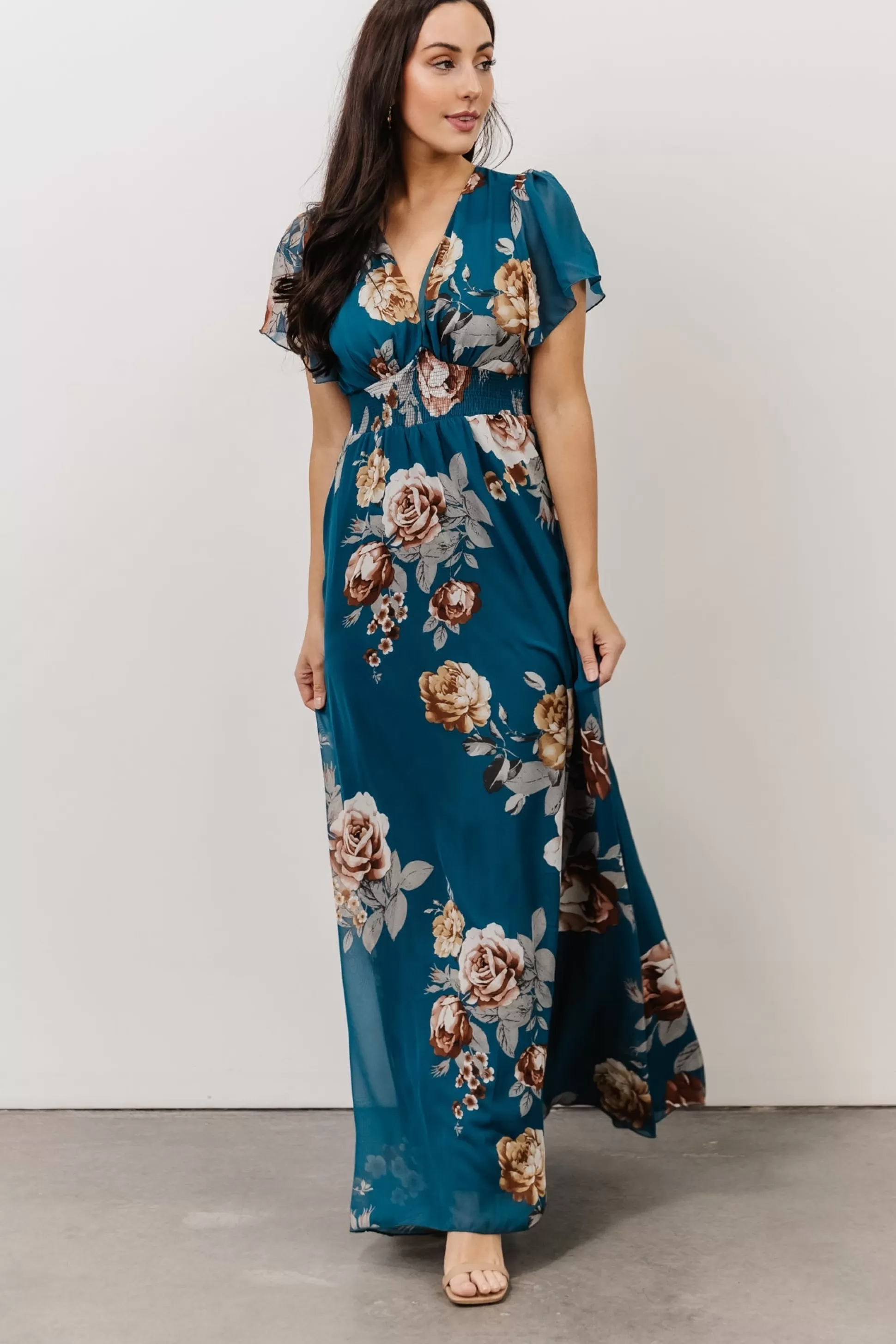 SALE | Baltic Born Alexandria Smocked Maxi Dress | Blue Floral