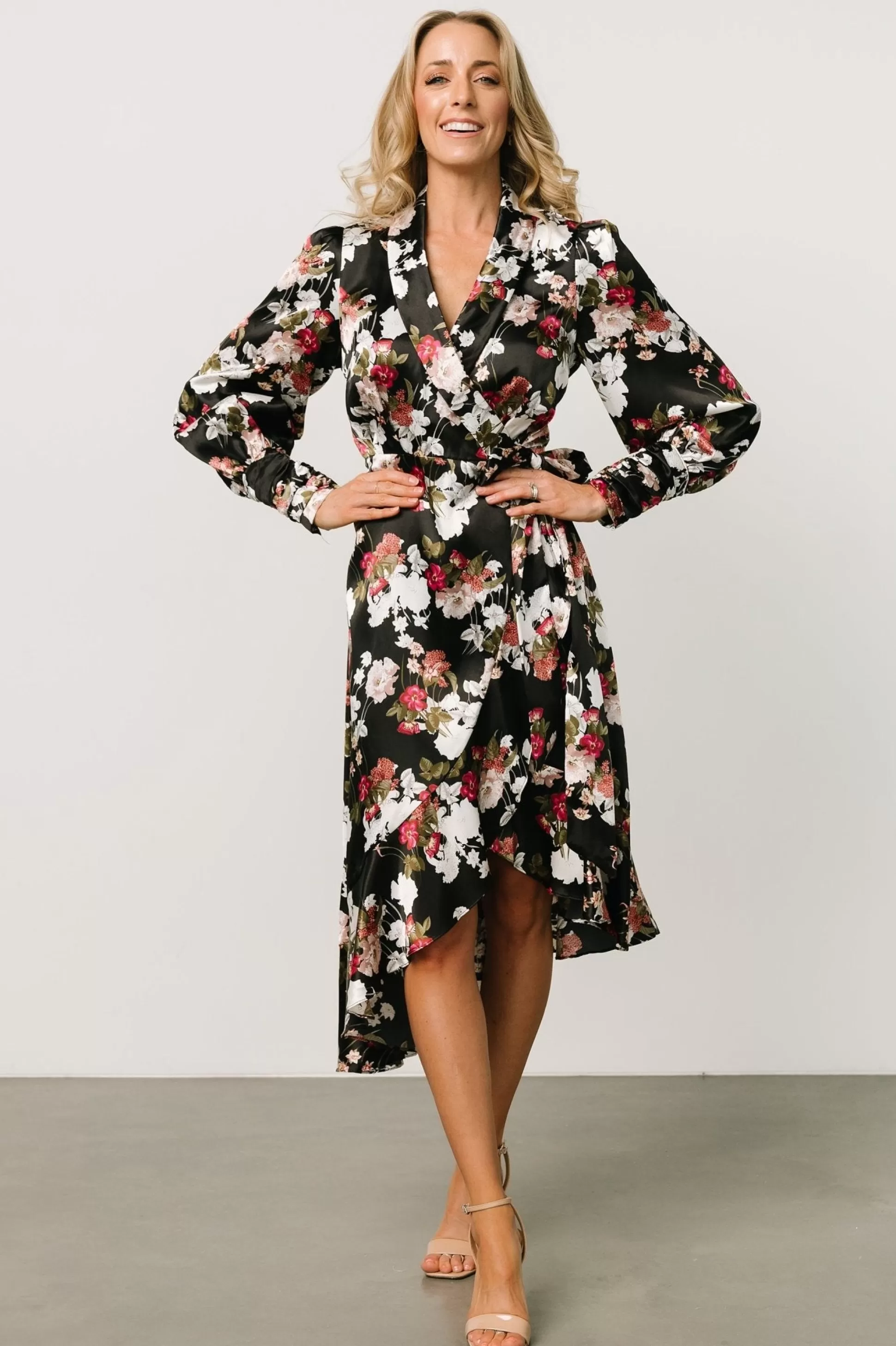 SALE | Baltic Born Alice Wrap Dress | Black Floral