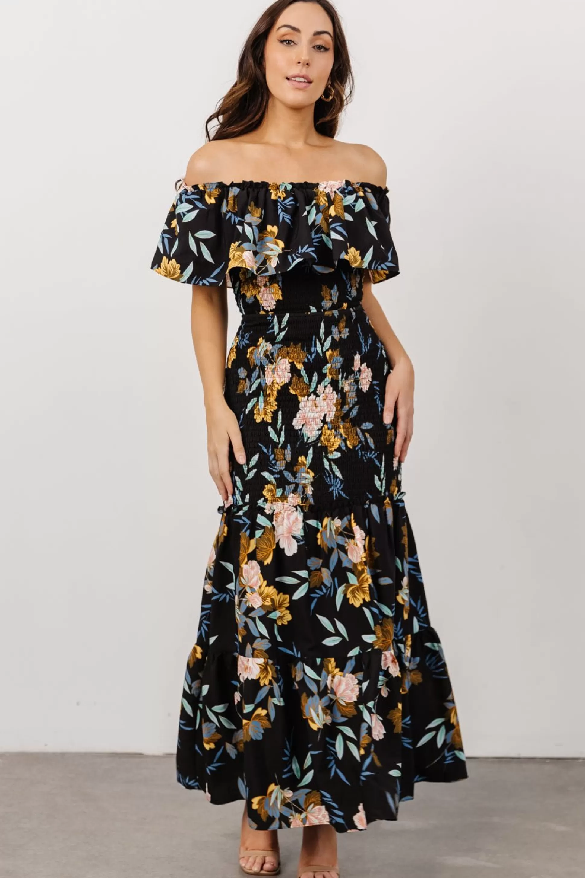 SALE | Baltic Born Amalfi Smocked Maxi Dress | Midnight Floral