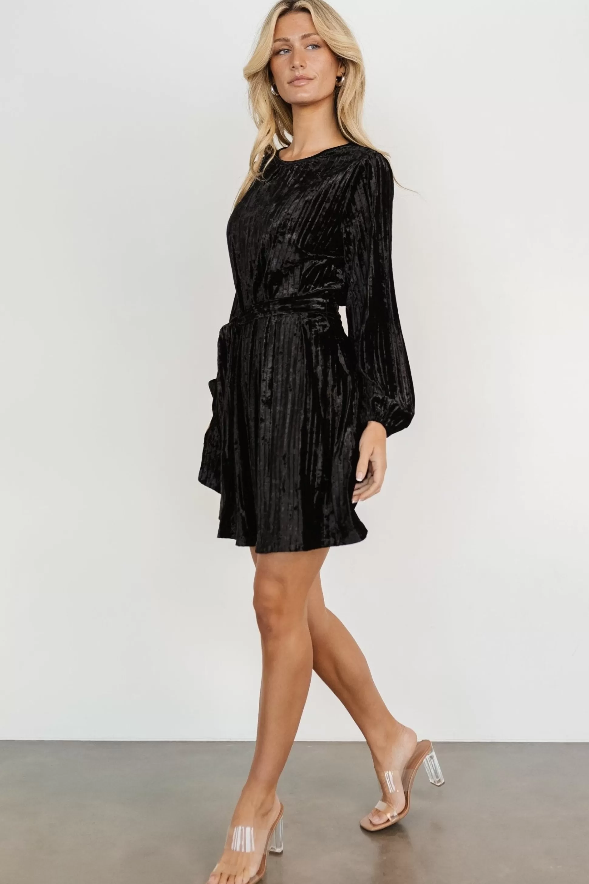 short dresses | Baltic Born Anastasia Velvet Short Dress | Black