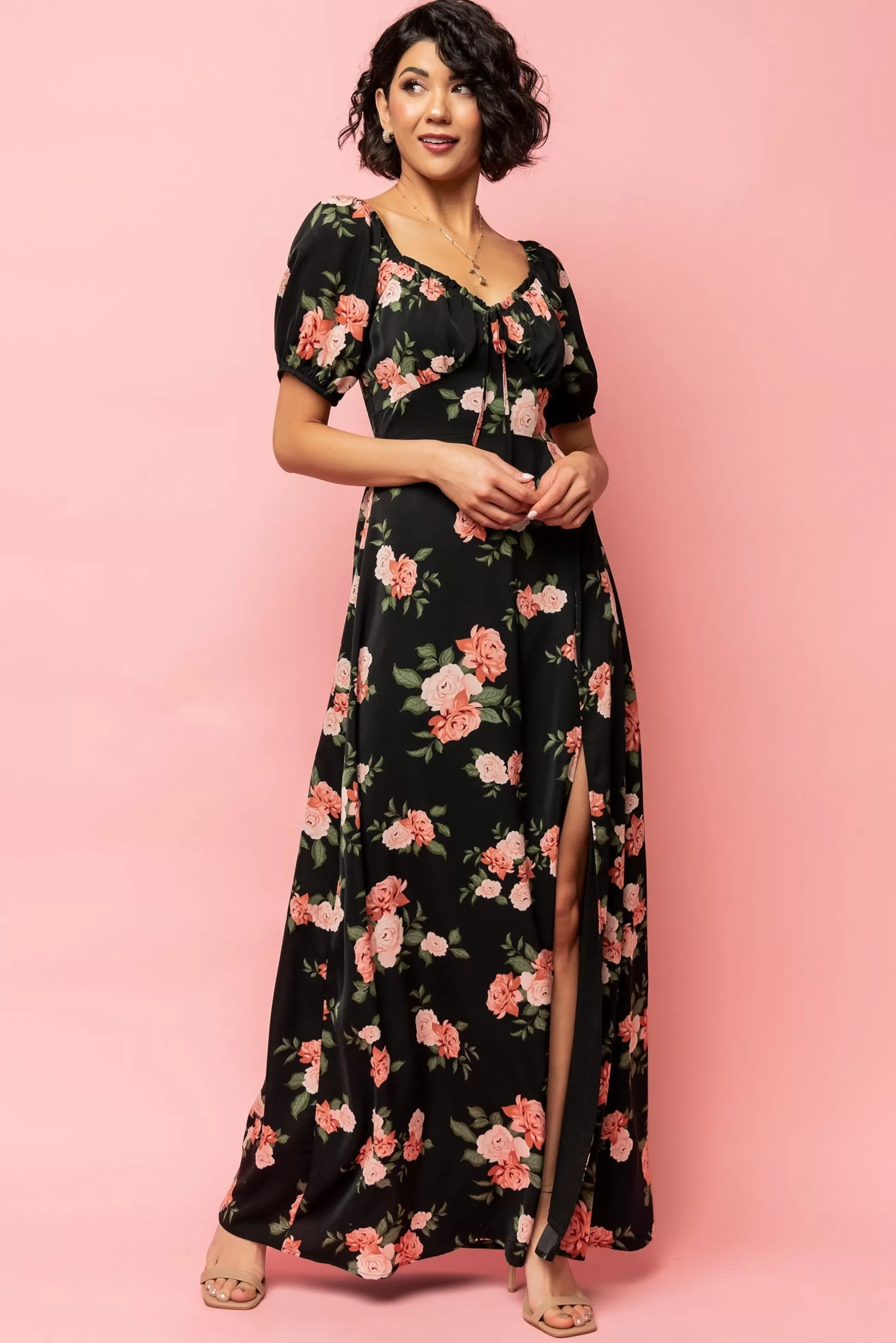 WINTER ESSENTIALS | SALE | Baltic Born Angela Maxi Dress | Black Rose Floral