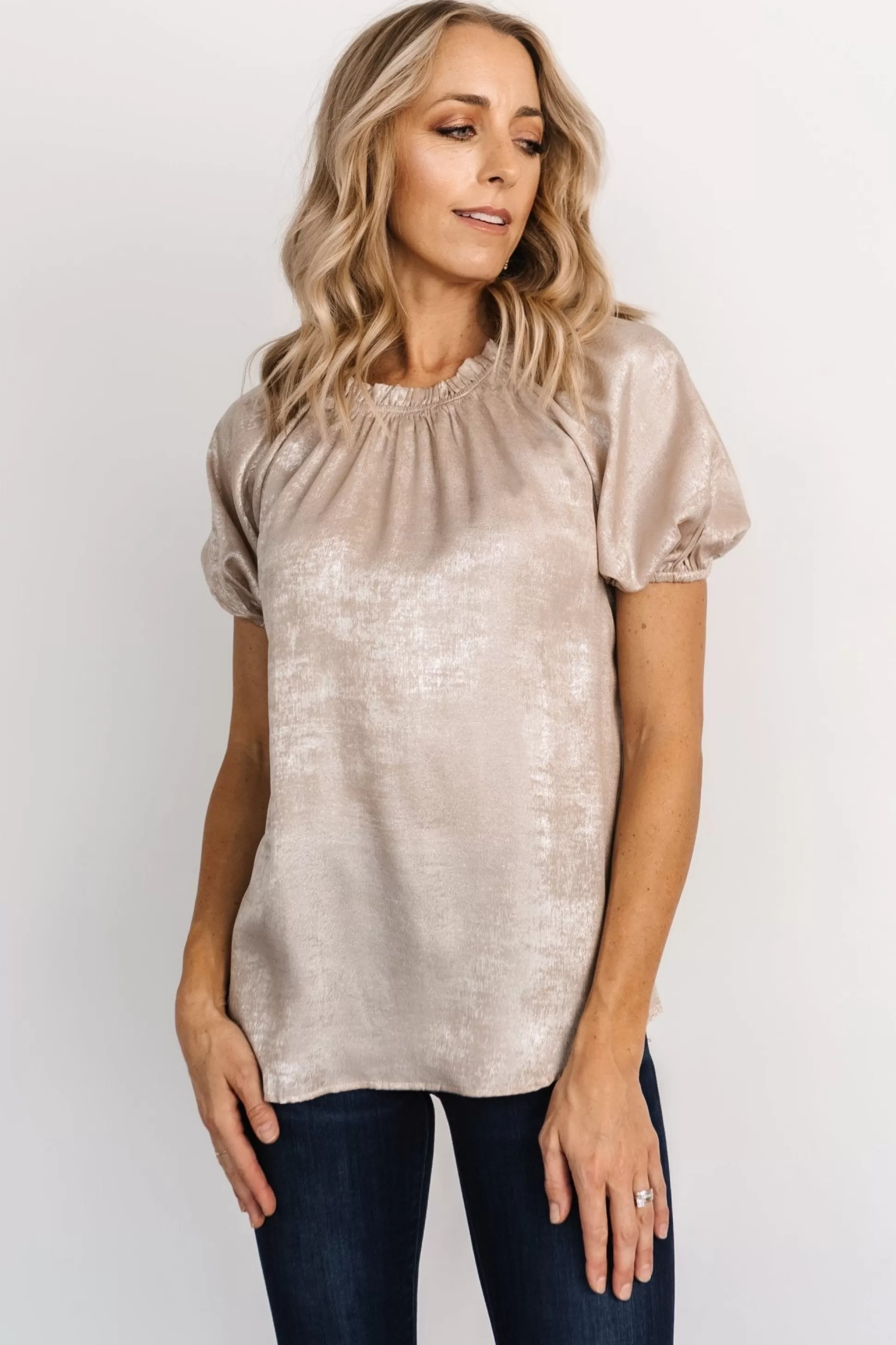 blouses + shirts | Baltic Born Angelica Shimmer Top | Champagne
