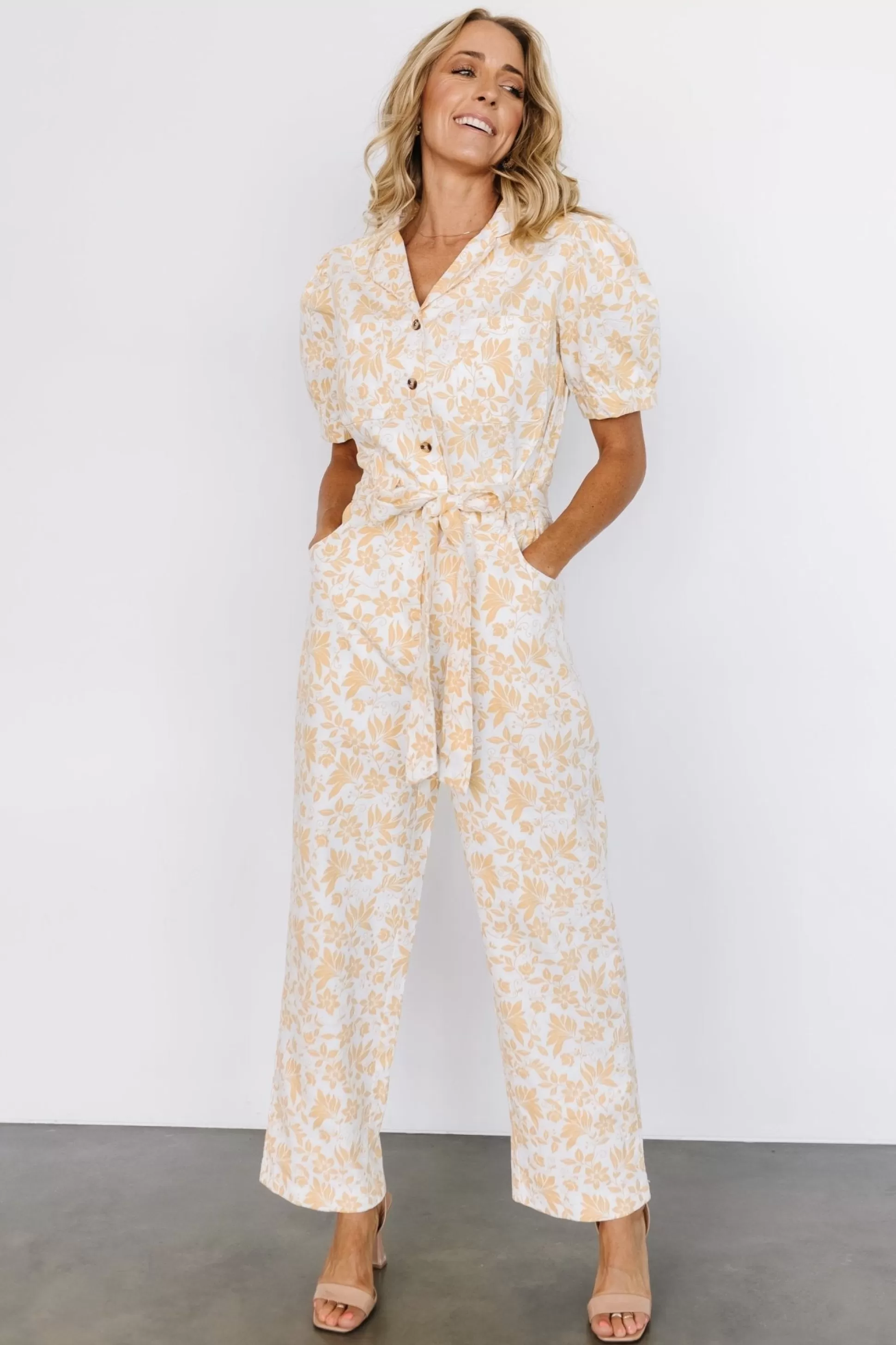 JUMPSUITS + ROMPERS | Baltic Born Annalise Jumpsuit | White + Yellow