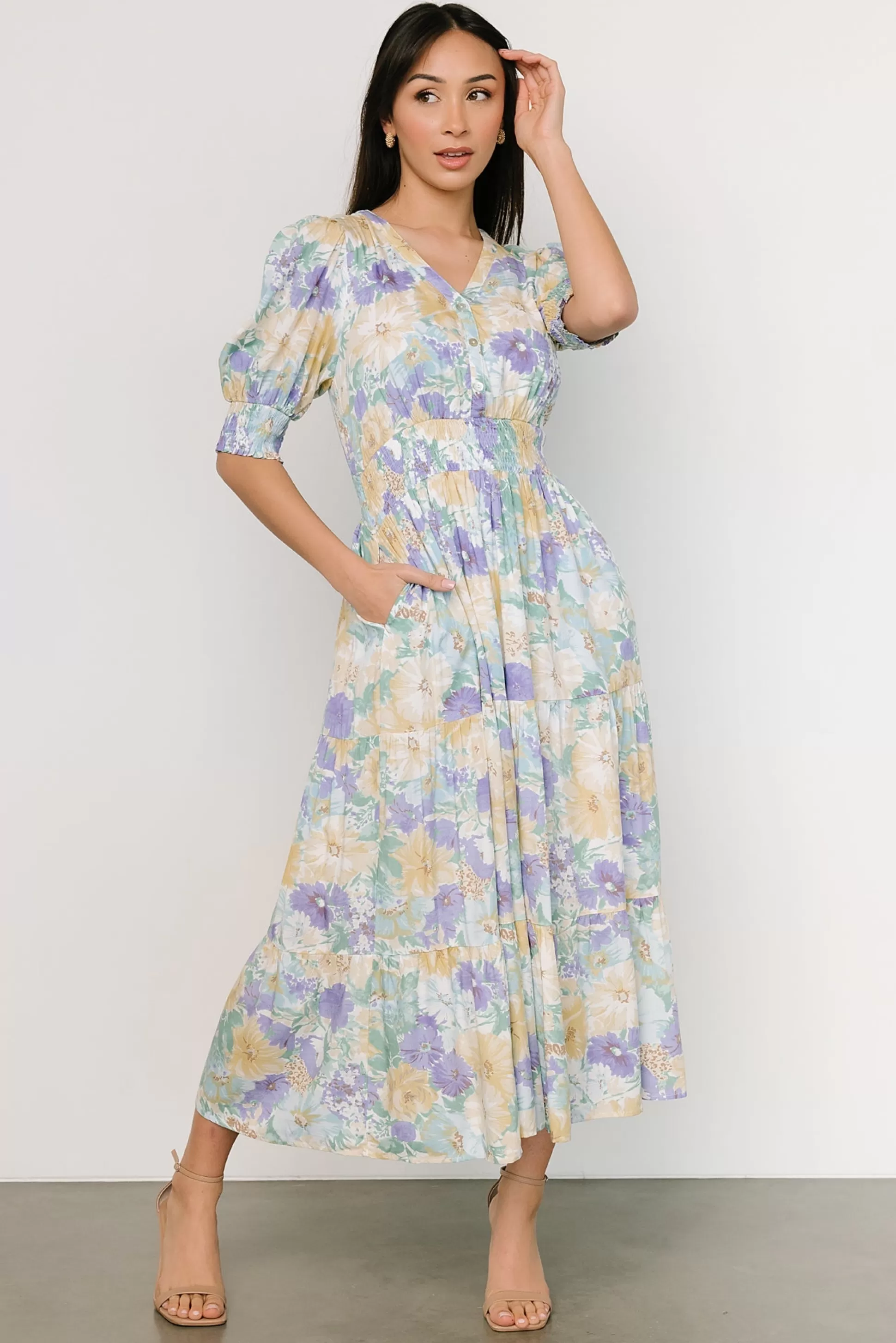 SALE | Baltic Born Anya Midi Dress | Blue Multi Floral