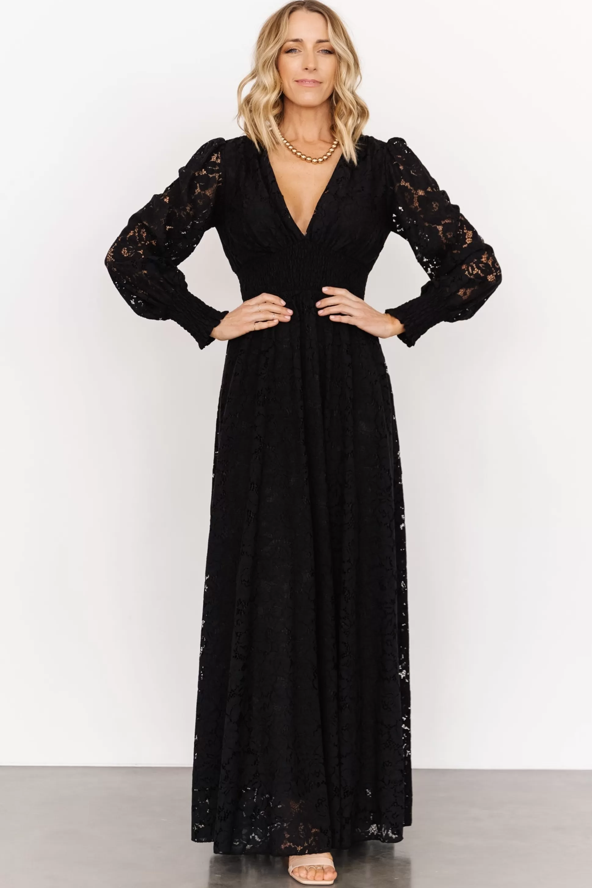 bump friendly | EXTENDED SIZING | Baltic Born Aphrodite Lace Maxi Dress | Black