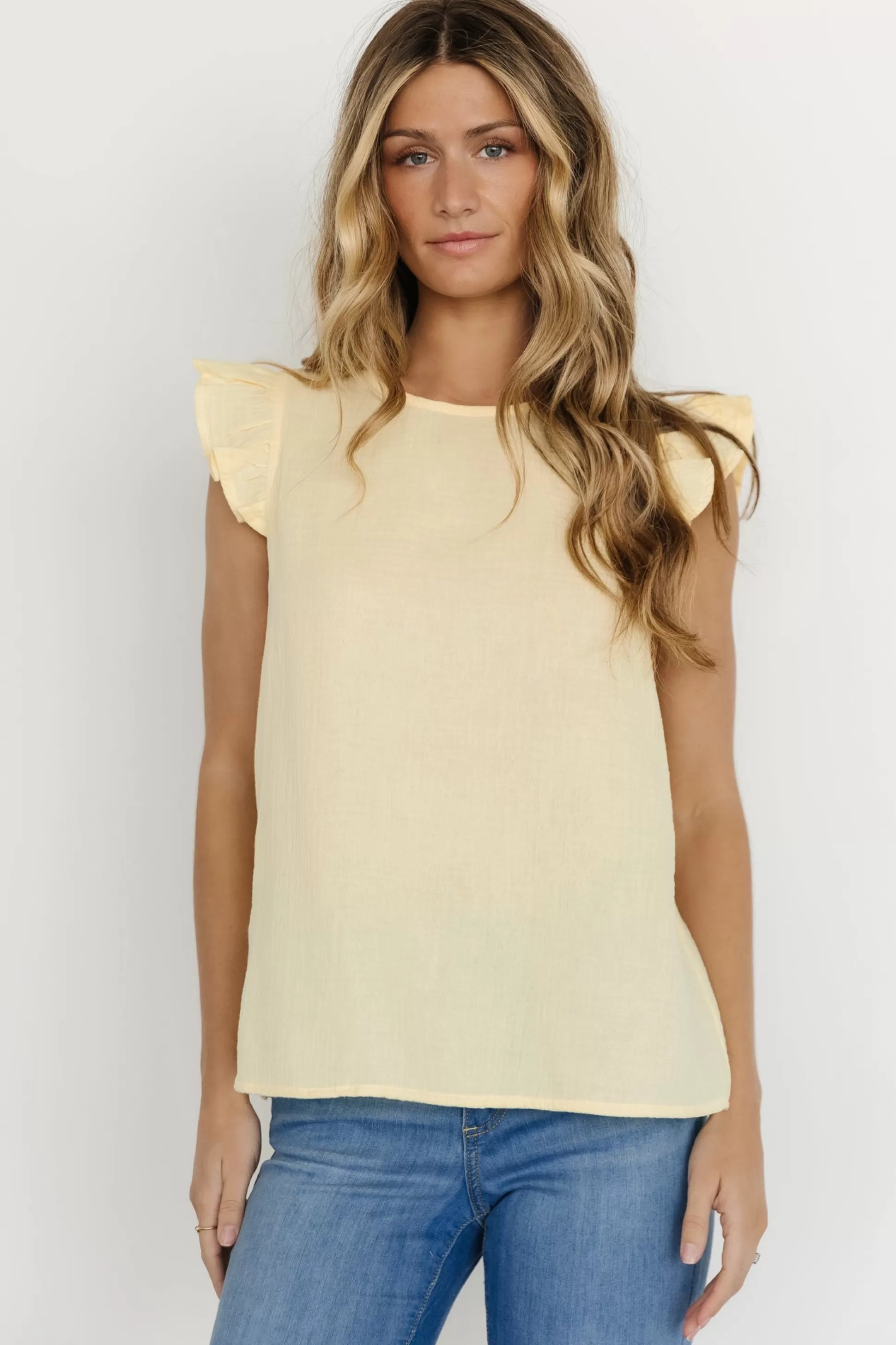 blouses + shirts | Baltic Born Arlowe Ruffle Top | Yellow