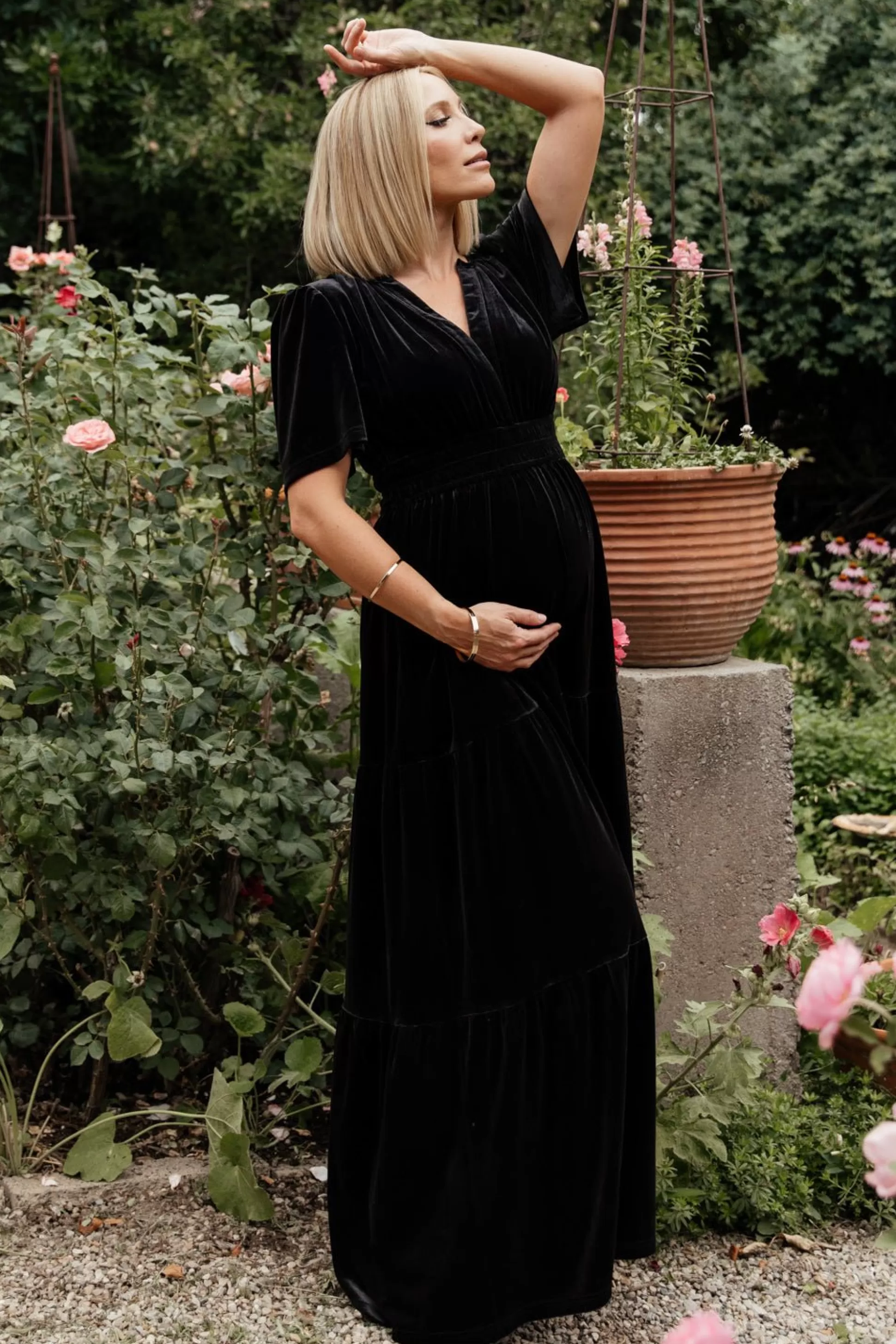 maxi dresses | EXTENDED SIZING | Baltic Born Artemis Velvet Maxi Dress | Black