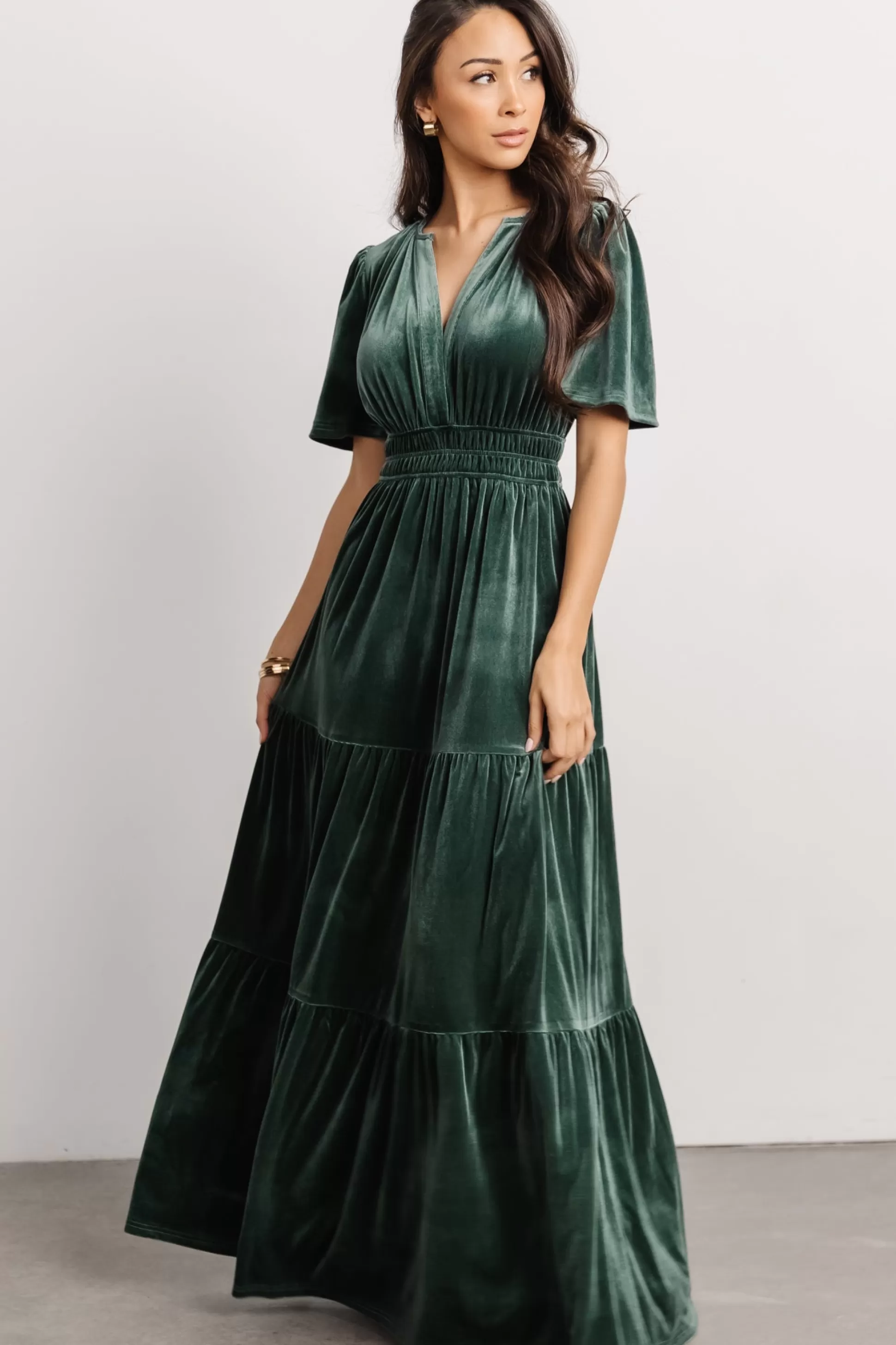 maxi dresses | EXTENDED SIZING | Baltic Born Artemis Velvet Maxi Dress | Deep Lagoon