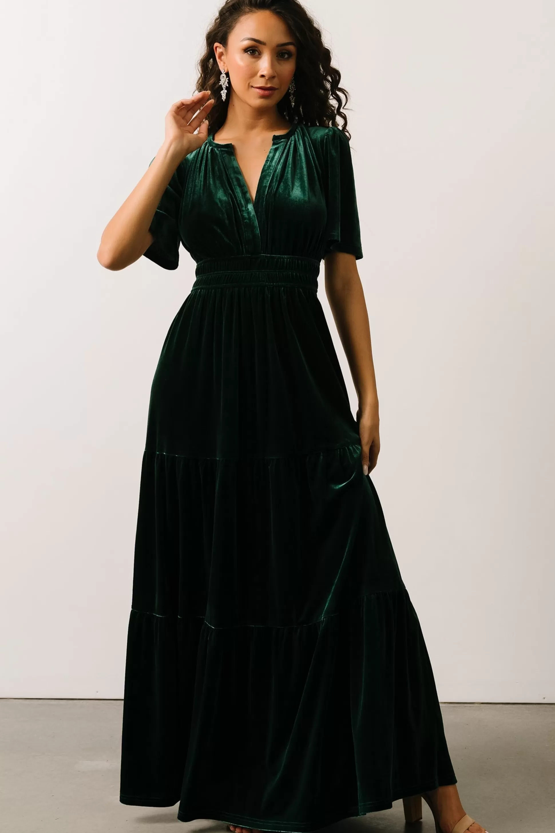 maxi dresses | EXTENDED SIZING | Baltic Born Artemis Velvet Maxi Dress | Emerald