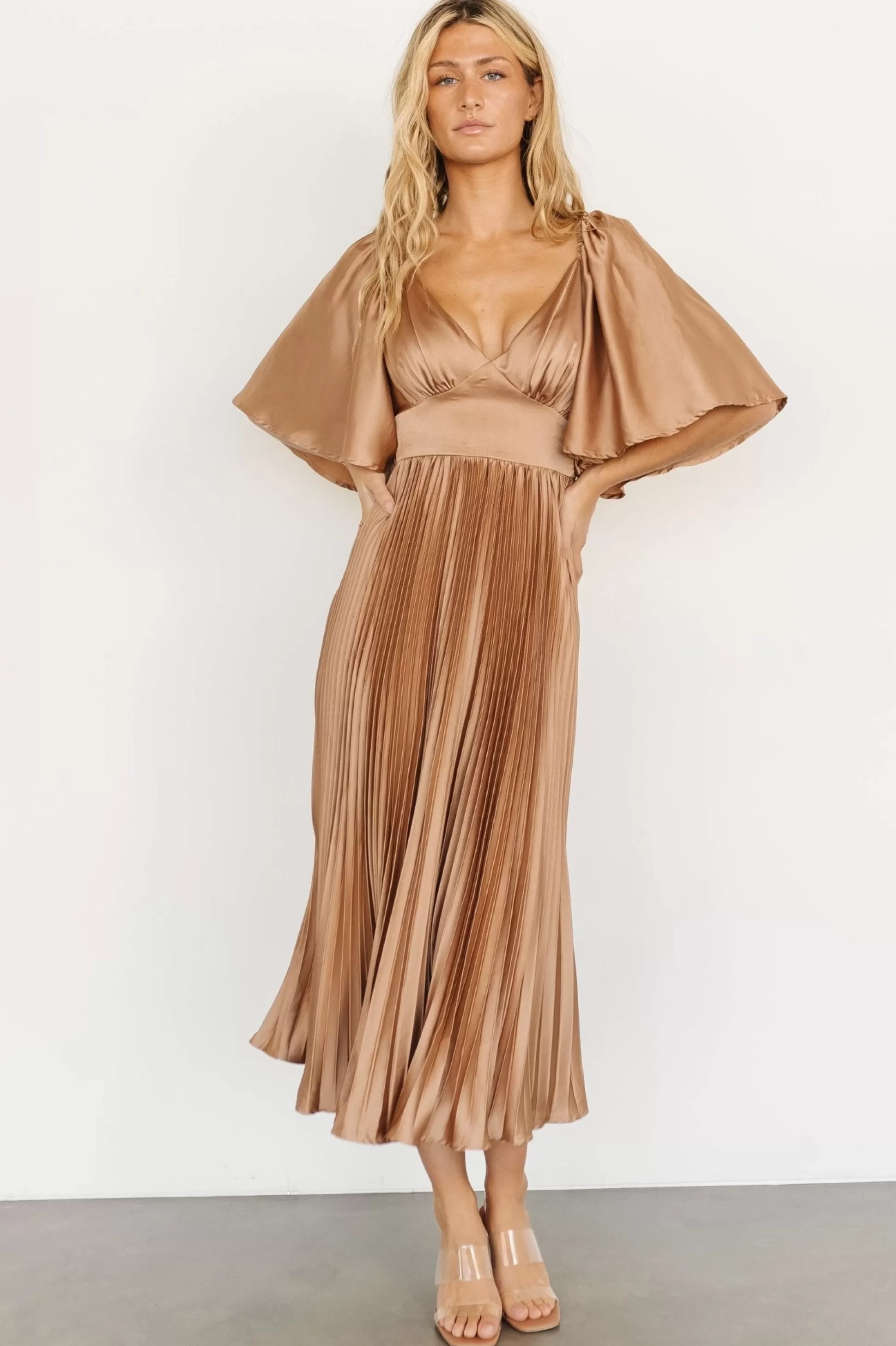 COMING SOON | Baltic Born Aubree Pleated Dress | Champagne