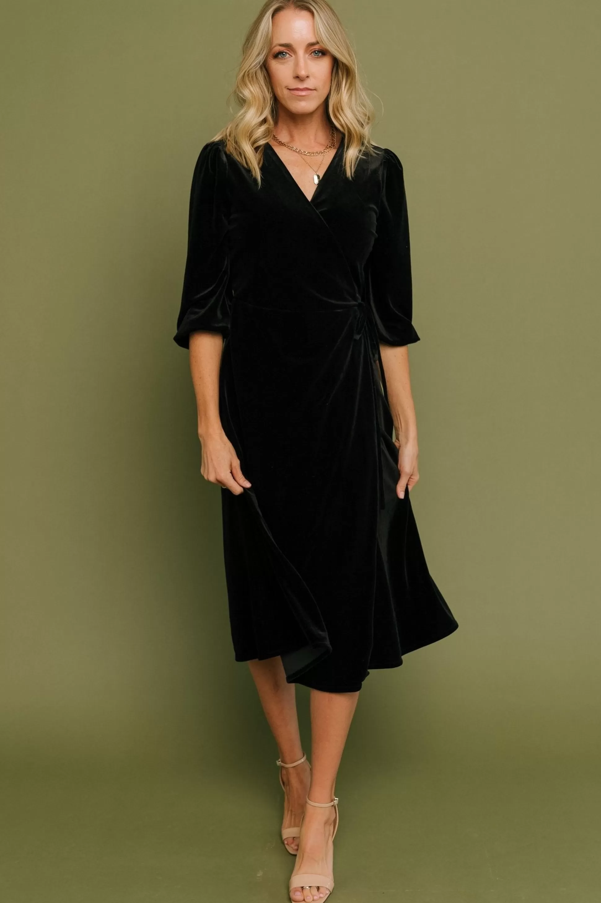 WEDDING SUITE | wedding guest | Baltic Born Beckinsale Velvet Wrap Dress | Black