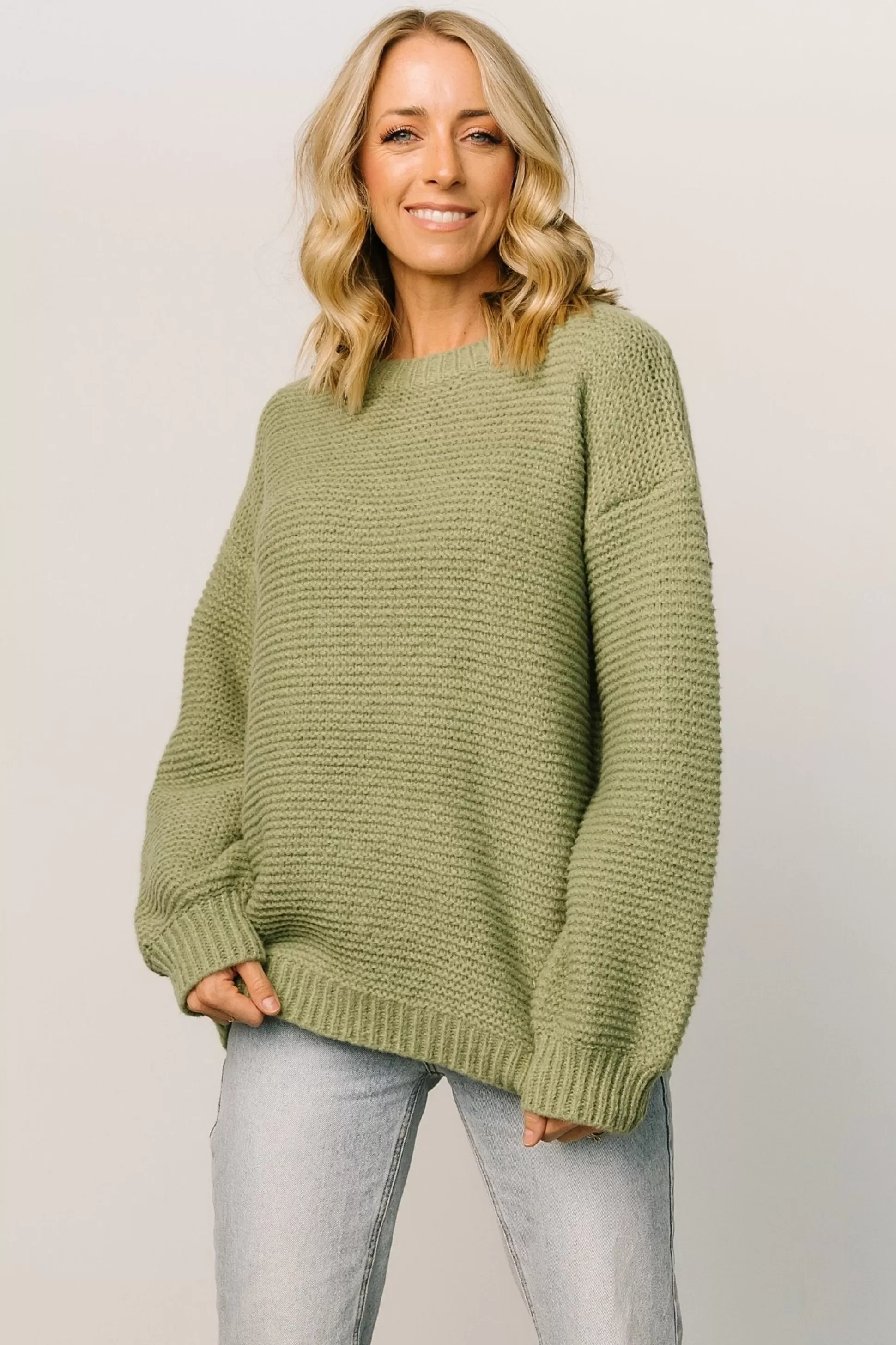 sweaters | WINTER ESSENTIALS | Baltic Born Bentley Chunky Knit Sweater | Olive