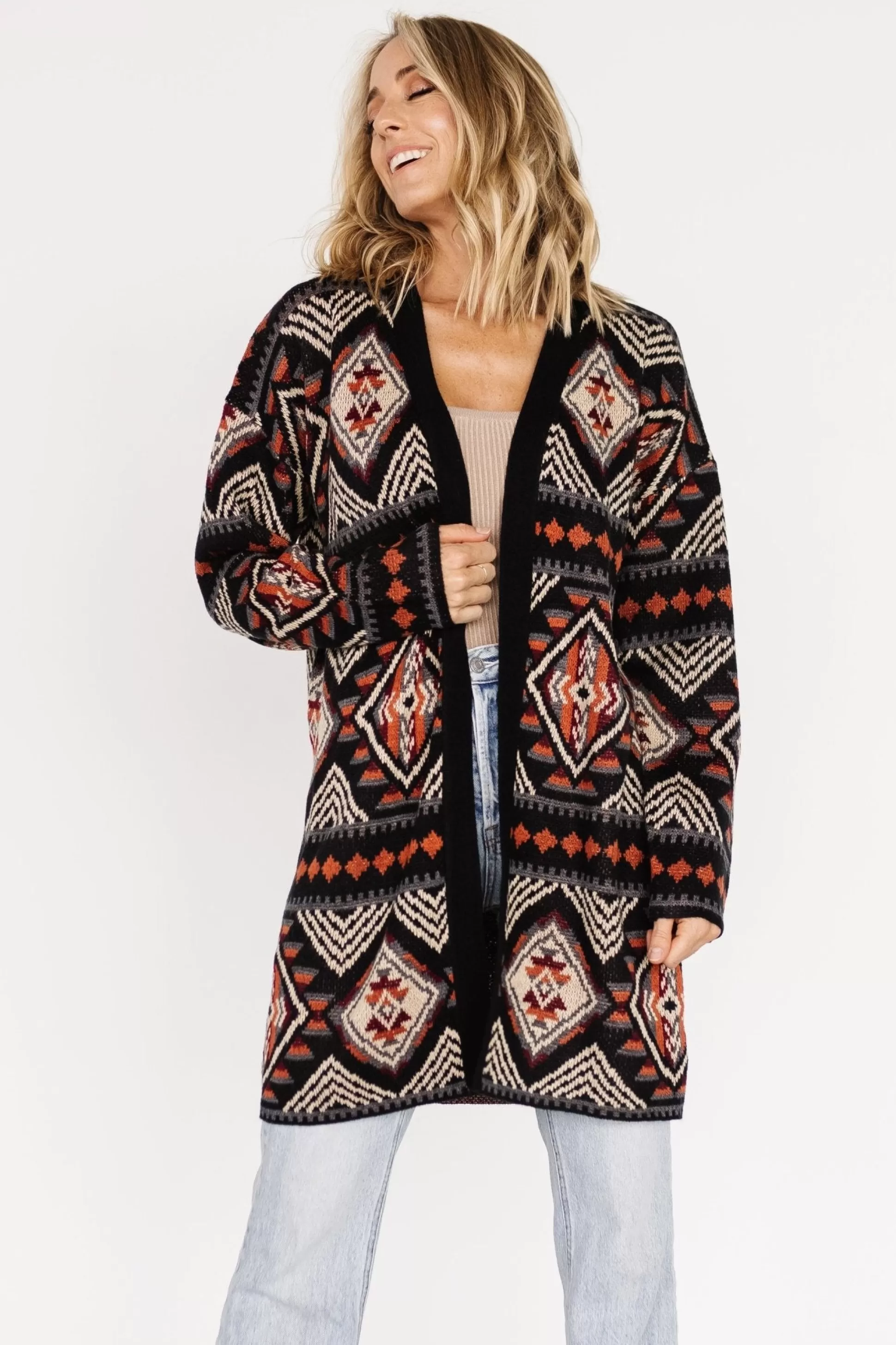 cardigans | EXTENDED SIZING | Baltic Born Billings Knit Cardigan | Black Multi