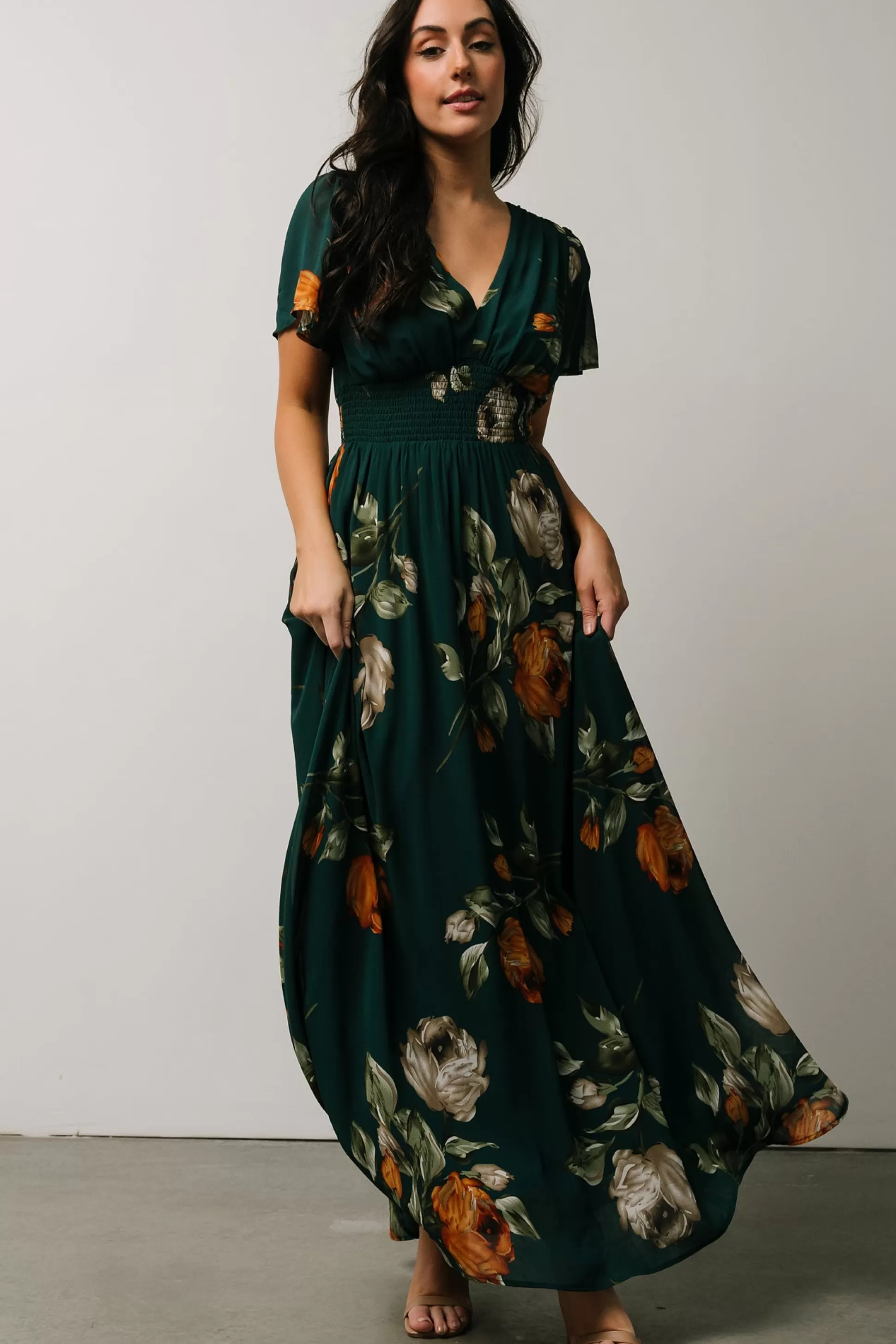 DRESSES | maxi dresses | Baltic Born Birdie Maxi Dress | Deep Topaz Floral