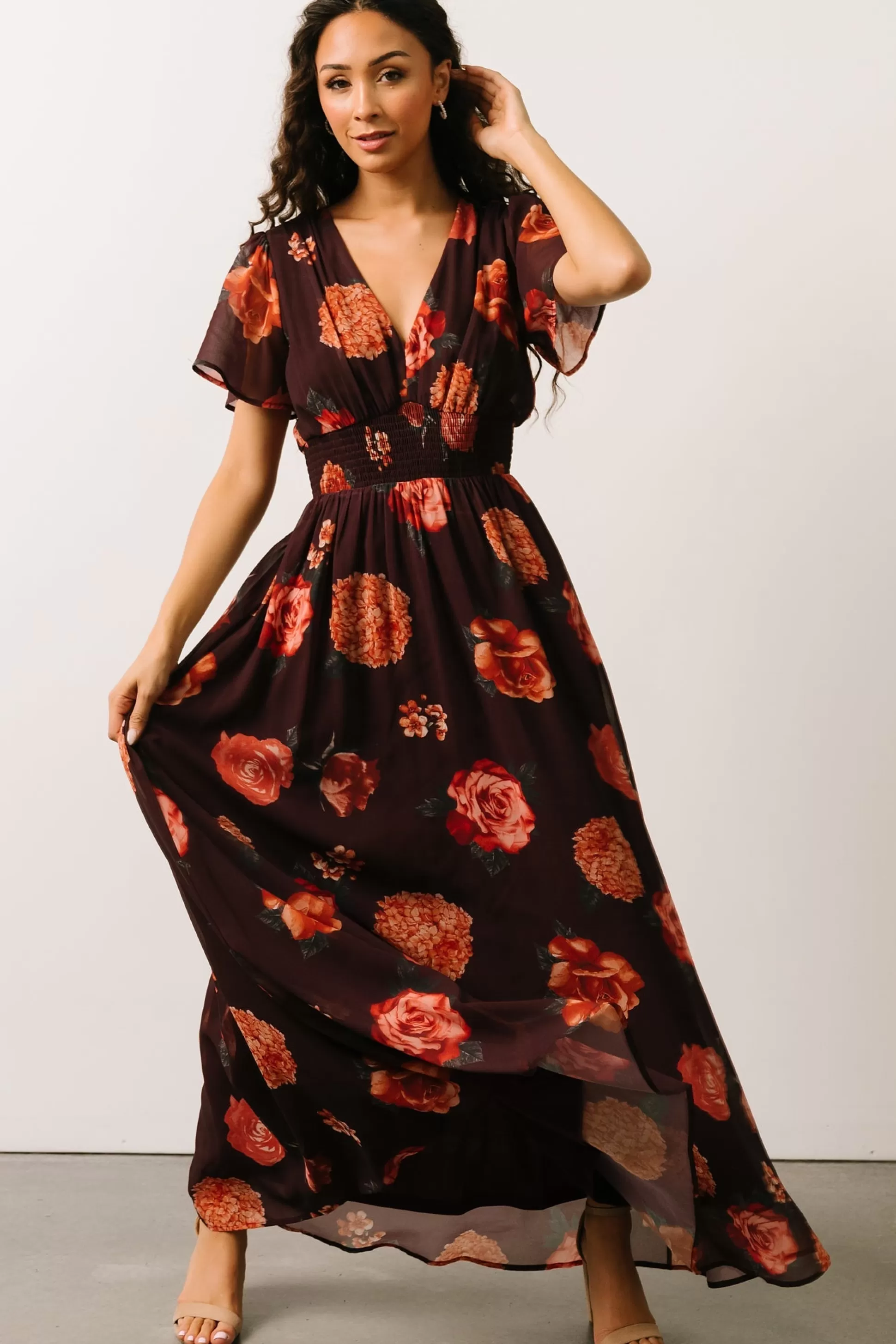 DRESSES | maxi dresses | Baltic Born Birdie Maxi Dress | Eggplant Floral