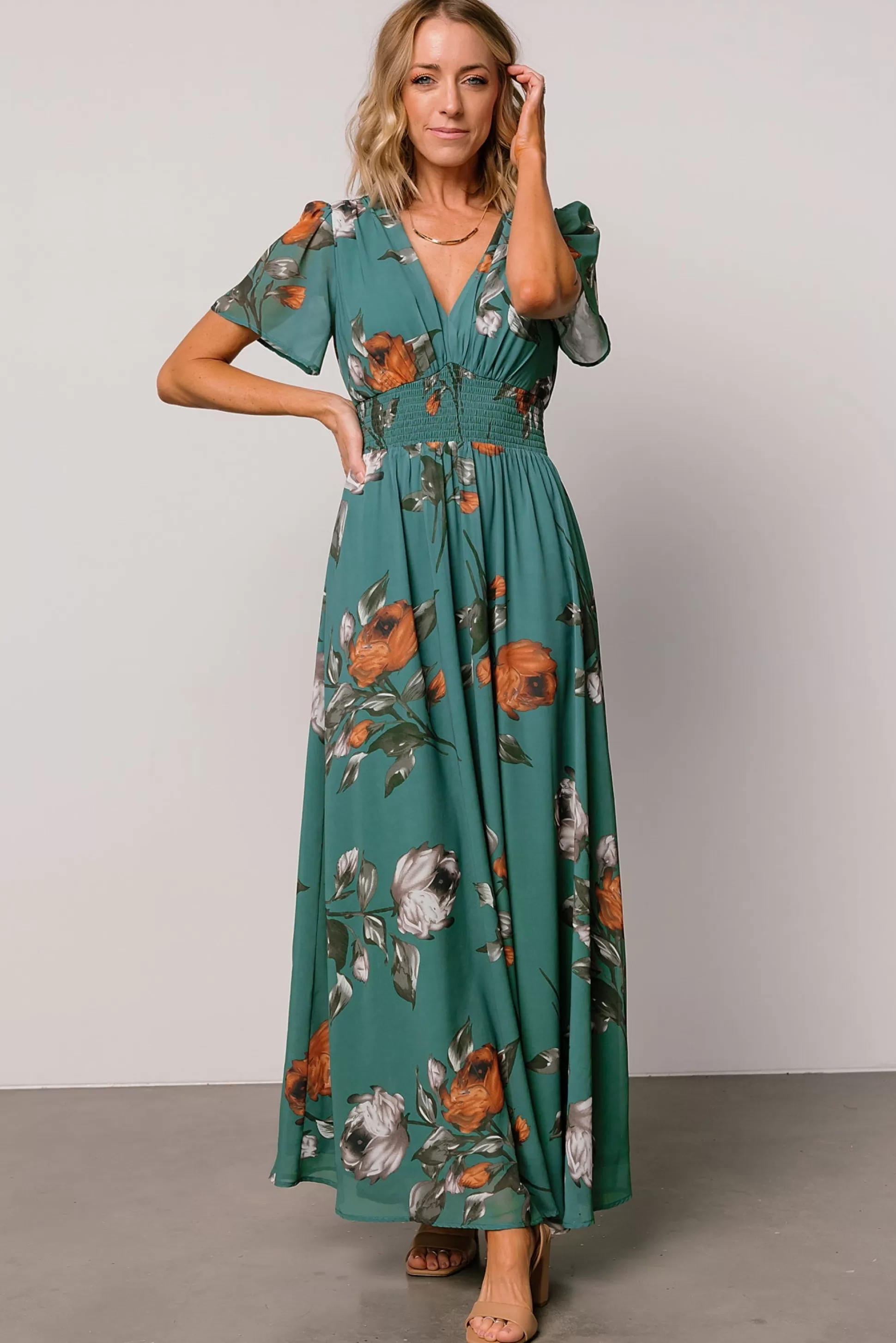 DRESSES | maxi dresses | Baltic Born Birdie Maxi Dress | Eucalyptus Floral