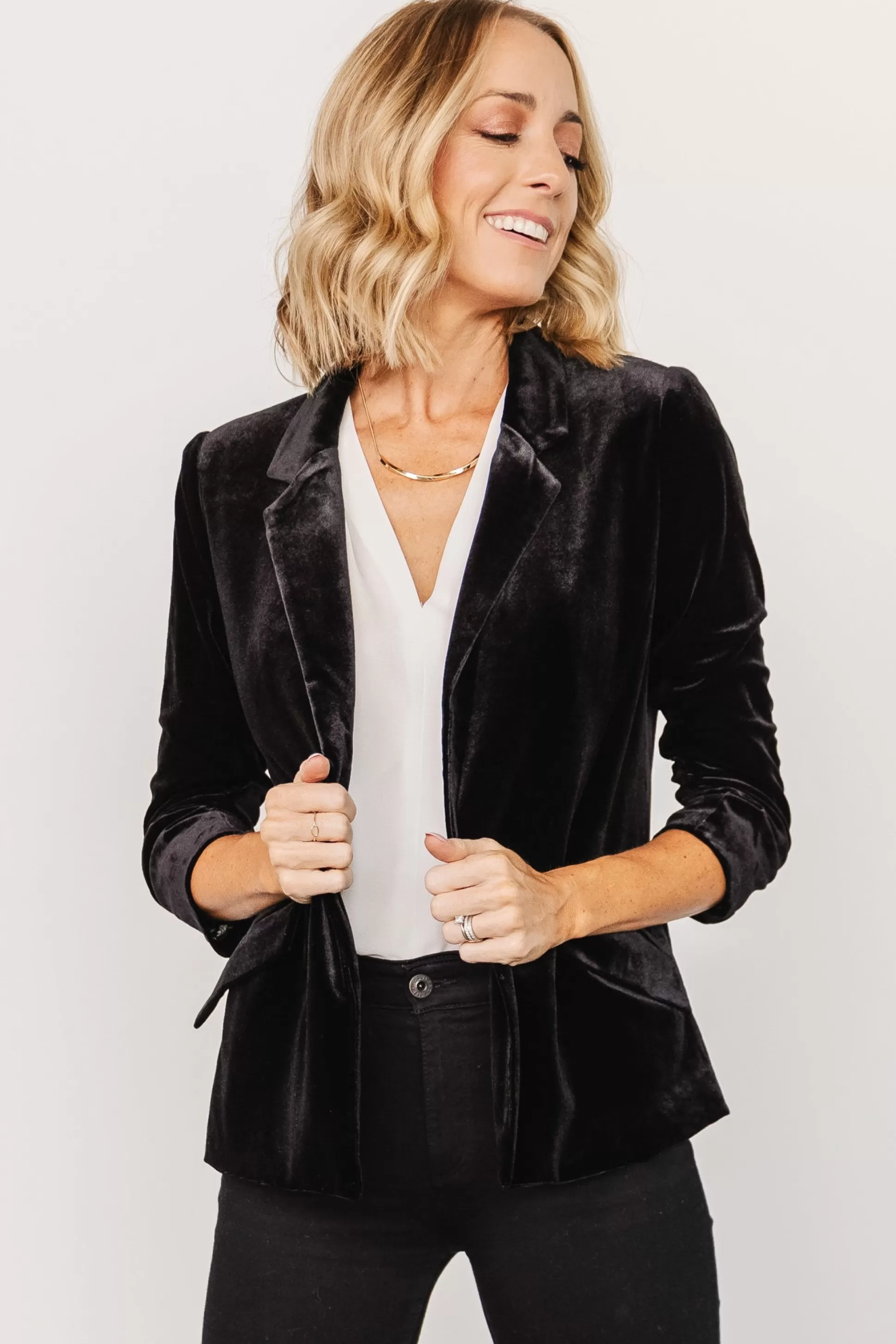 outerwear | Baltic Born Brinton Velvet Blazer | Black