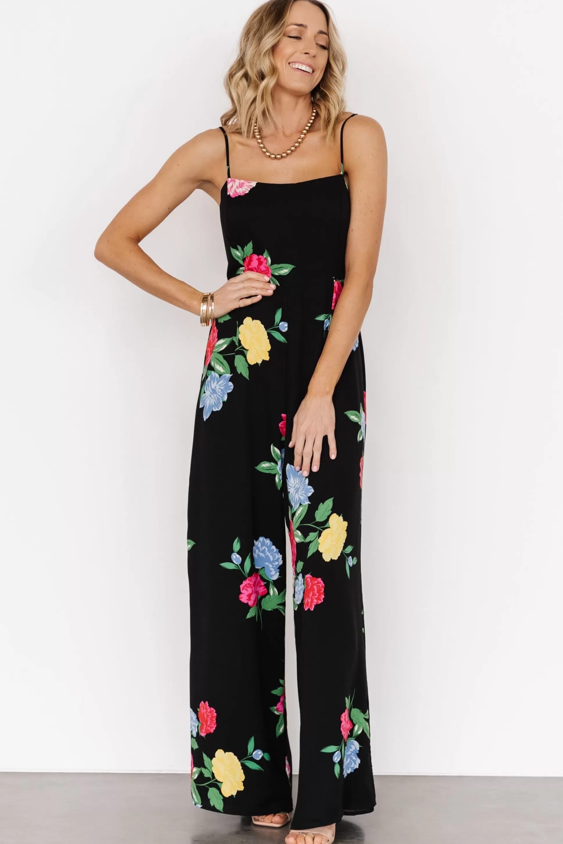 JUMPSUITS + ROMPERS | Baltic Born Brooklyn Wide Leg Jumpsuit | Black Floral