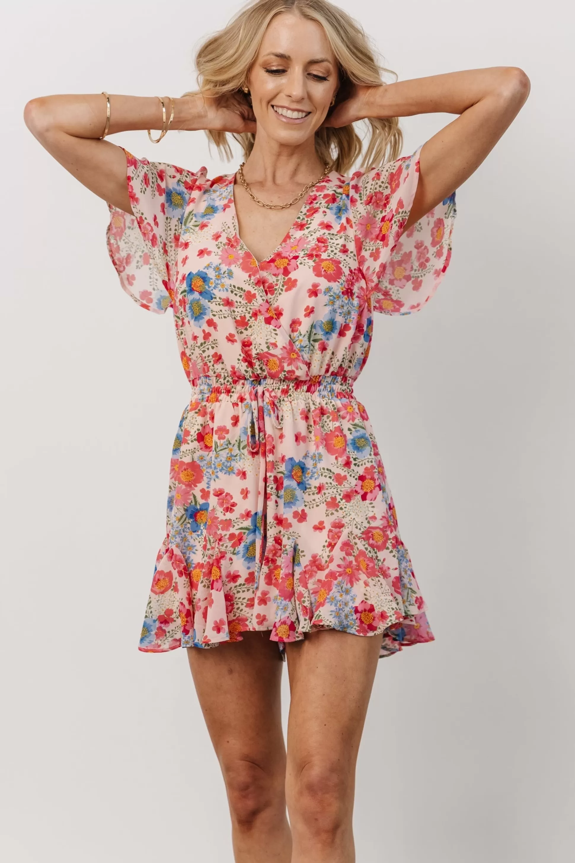 SALE | Baltic Born Candy Romper | Pink + Blue Floral