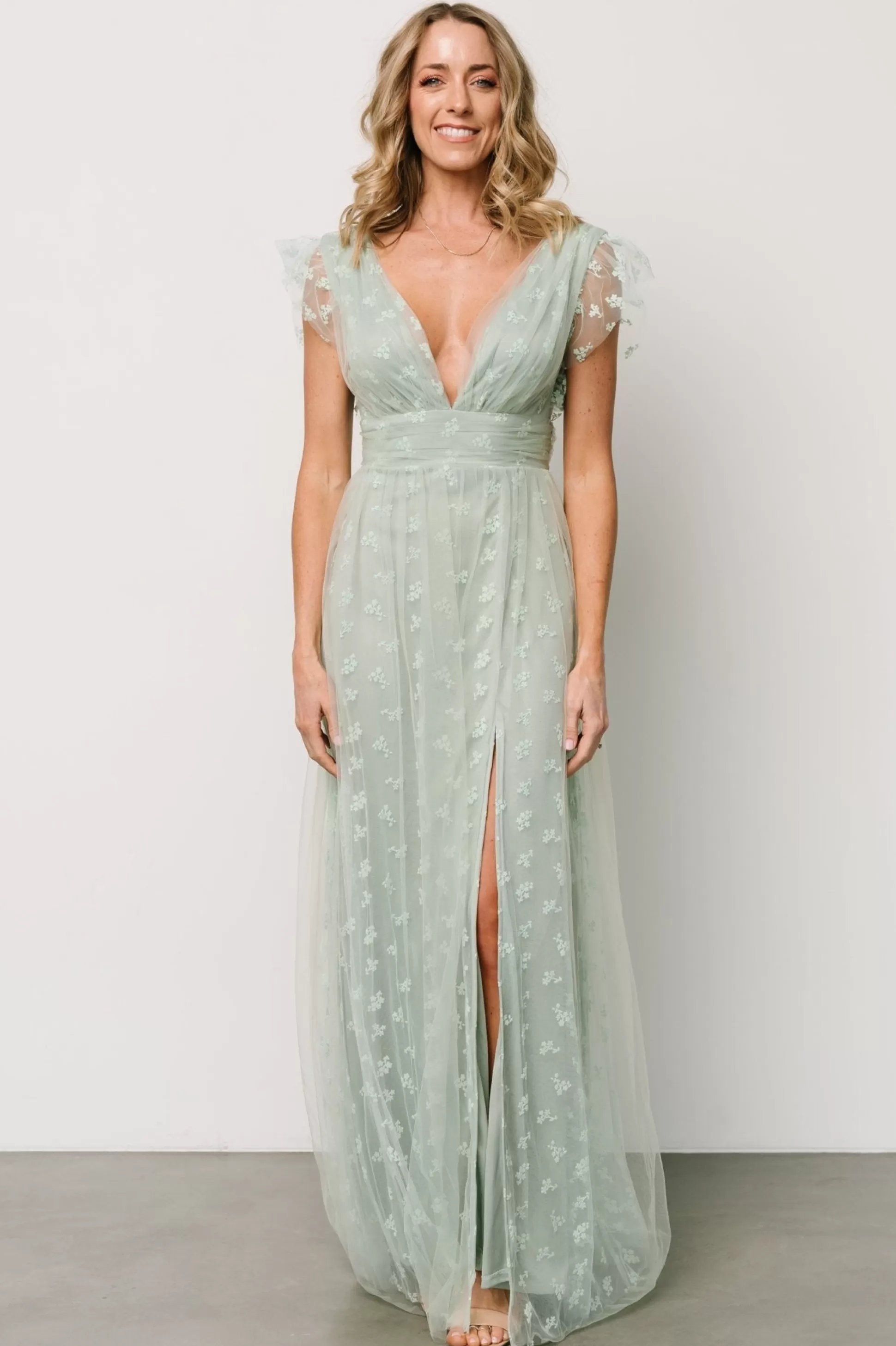 tulle styles | Baltic Born Caterina Tulle Maxi Dress | Sage