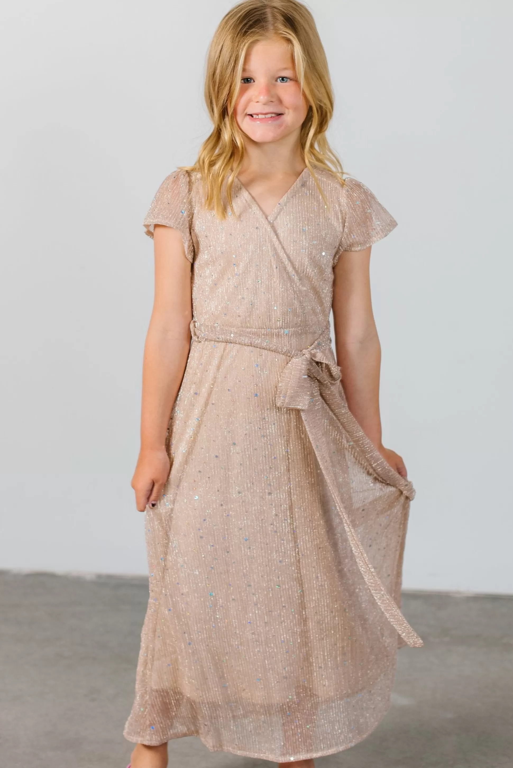 flower girl | Baltic Born Child Grace Sparkle Gown | Champagne