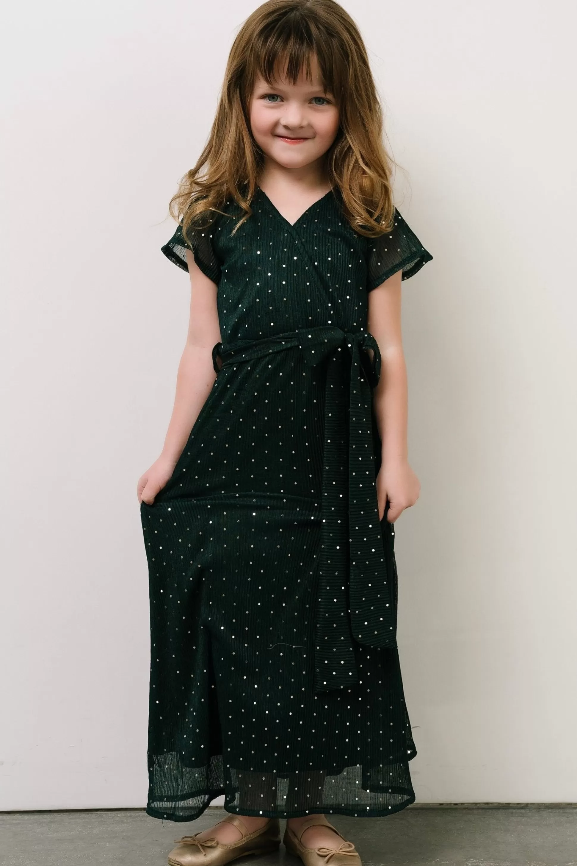 flower girl | Baltic Born Child Grace Sparkle Gown | Emerald