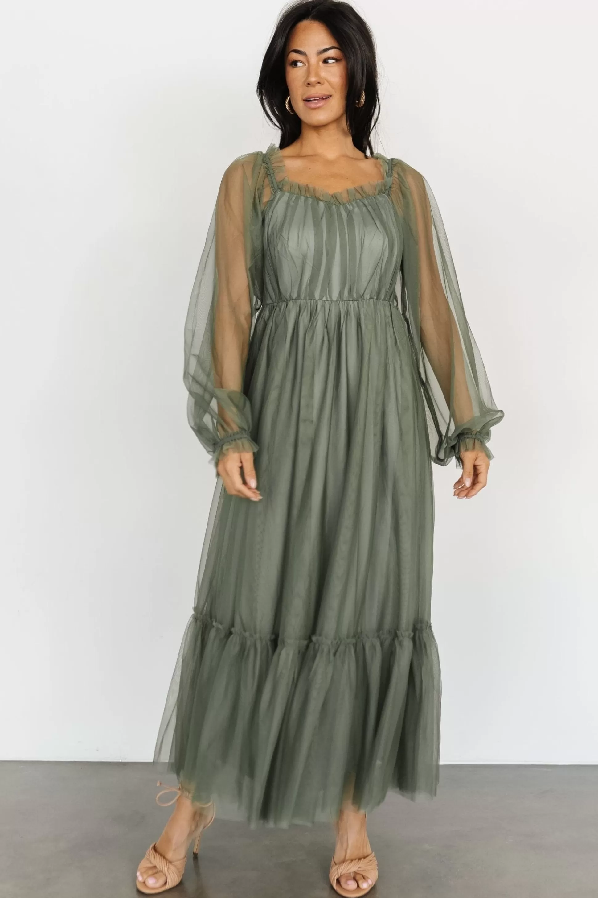 tulle styles | Baltic Born Cleobelle Maxi Dress | Dusty Olive