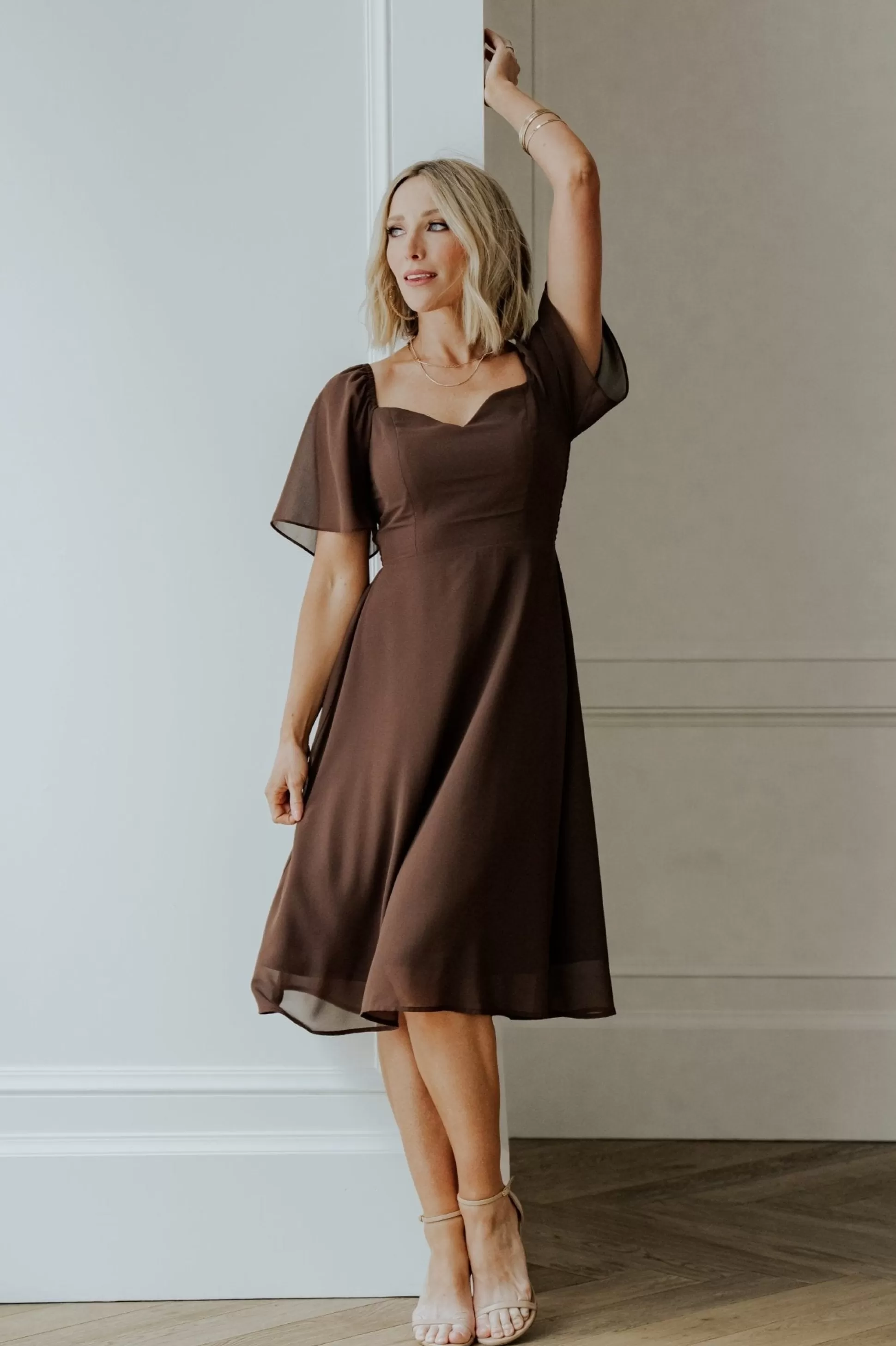 midi dresses | WEDDING SUITE | Baltic Born Colette Sweetheart Midi Dress | Espresso