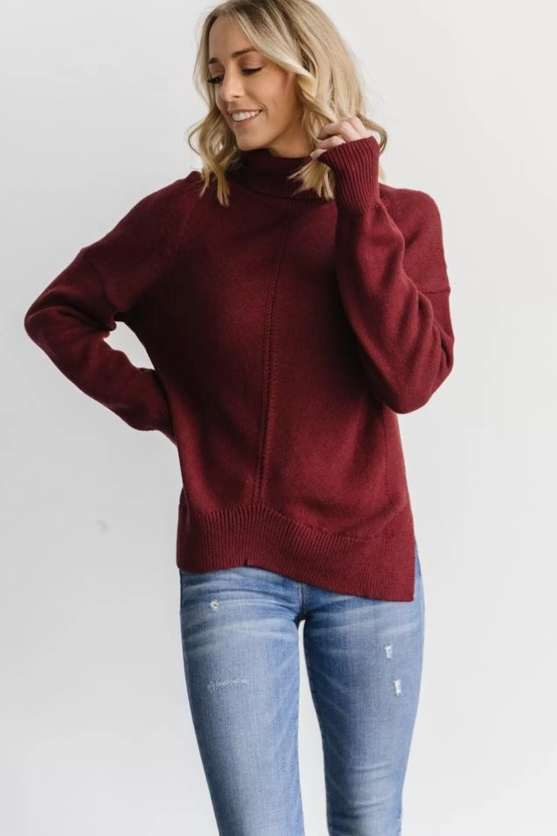 sweaters | WINTER ESSENTIALS | Baltic Born Collins Knit Sweater | Burgundy