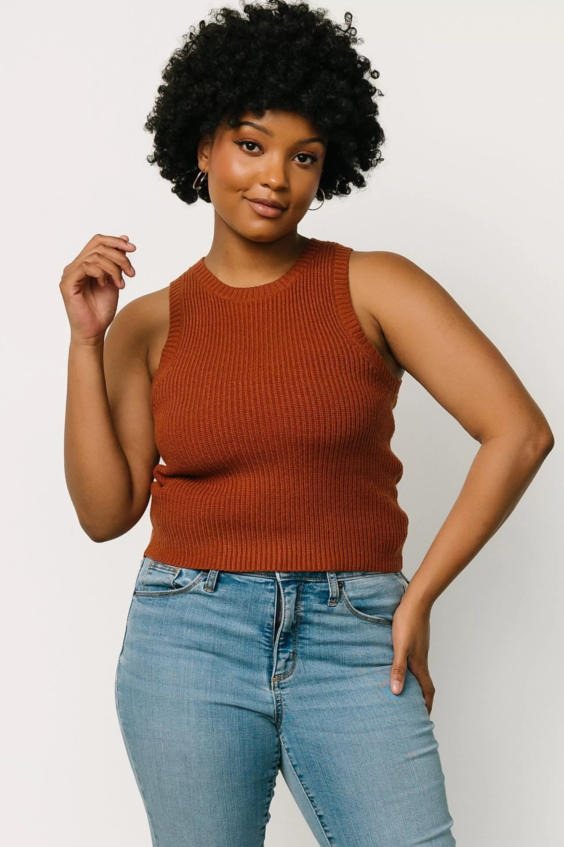 blouses + shirts | Baltic Born Cruz Knit Tank Top | Copper