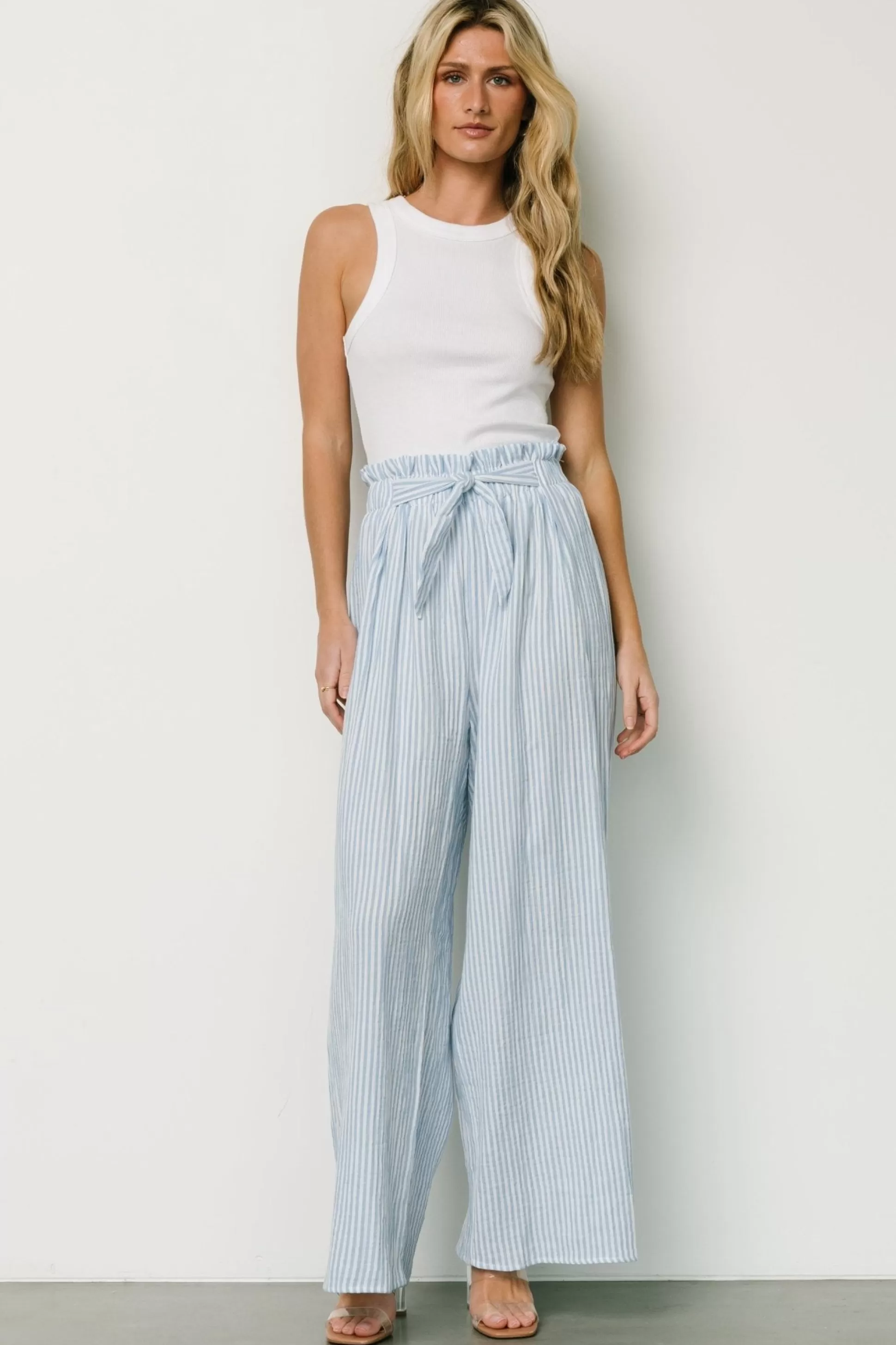 pants | Baltic Born Delphi Wide Leg Pants | Blue Stripe