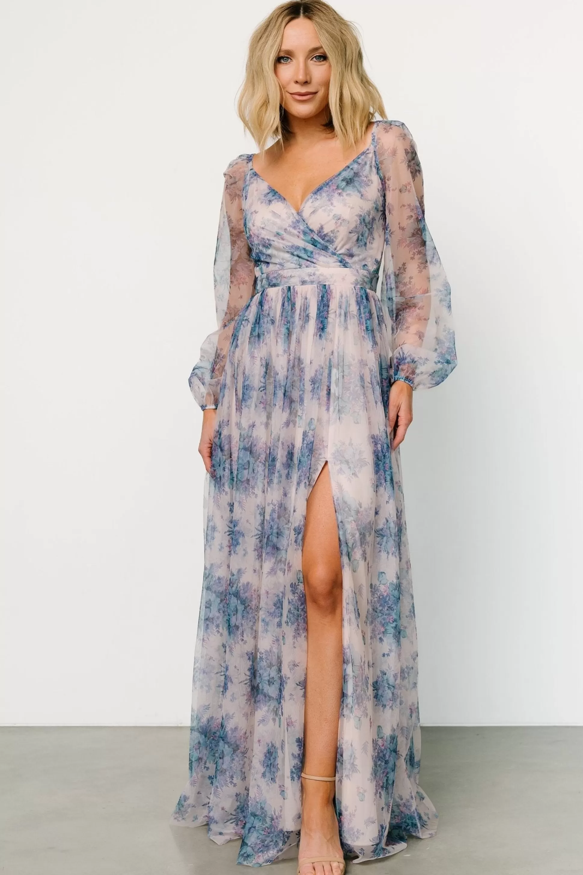 COMING SOON | Baltic Born Desiree Tulle Maxi Dress | Natural + Slate Floral