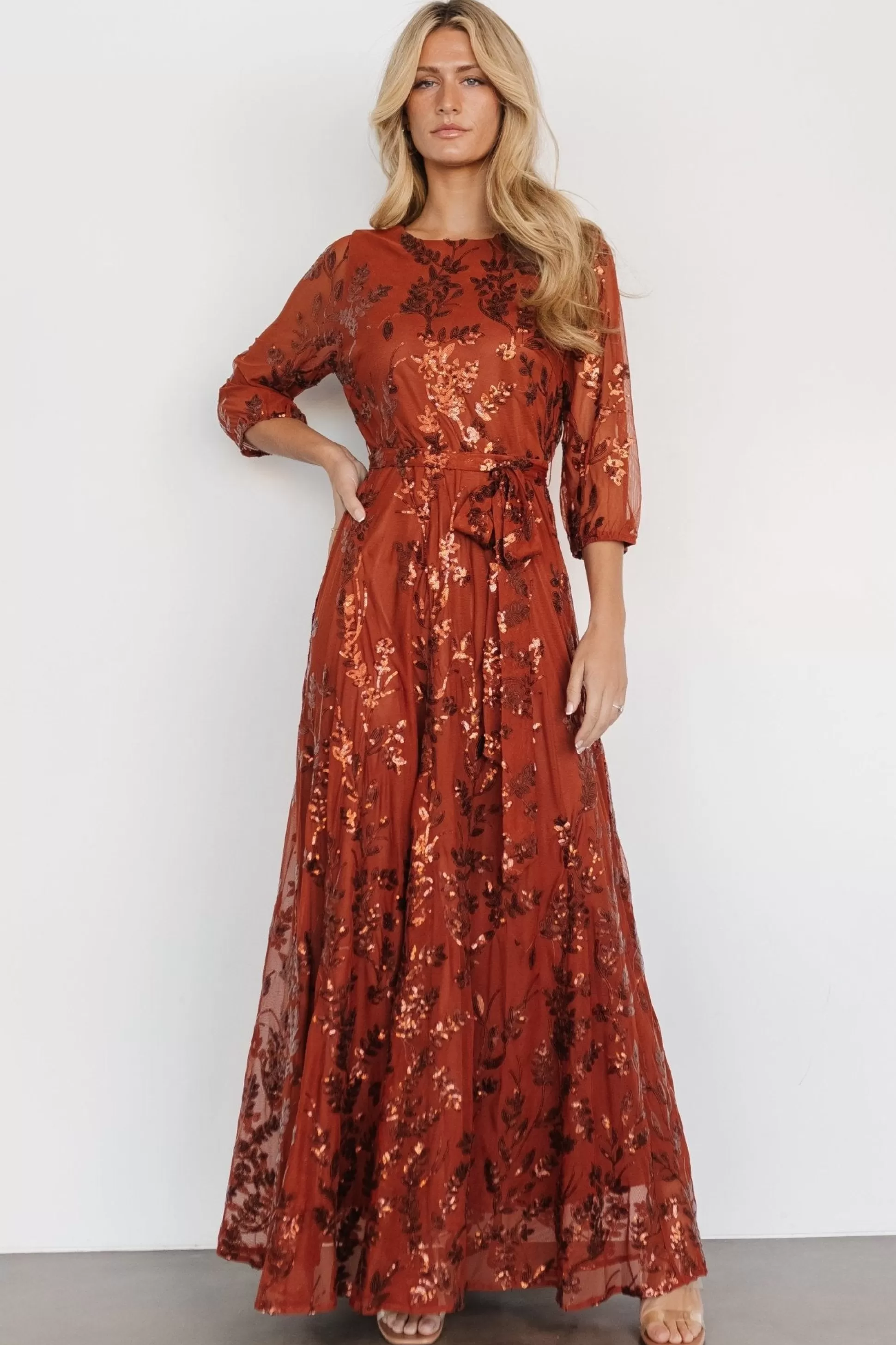 COMING SOON | Baltic Born Destiny Sequin Maxi Dress | Cinnamon