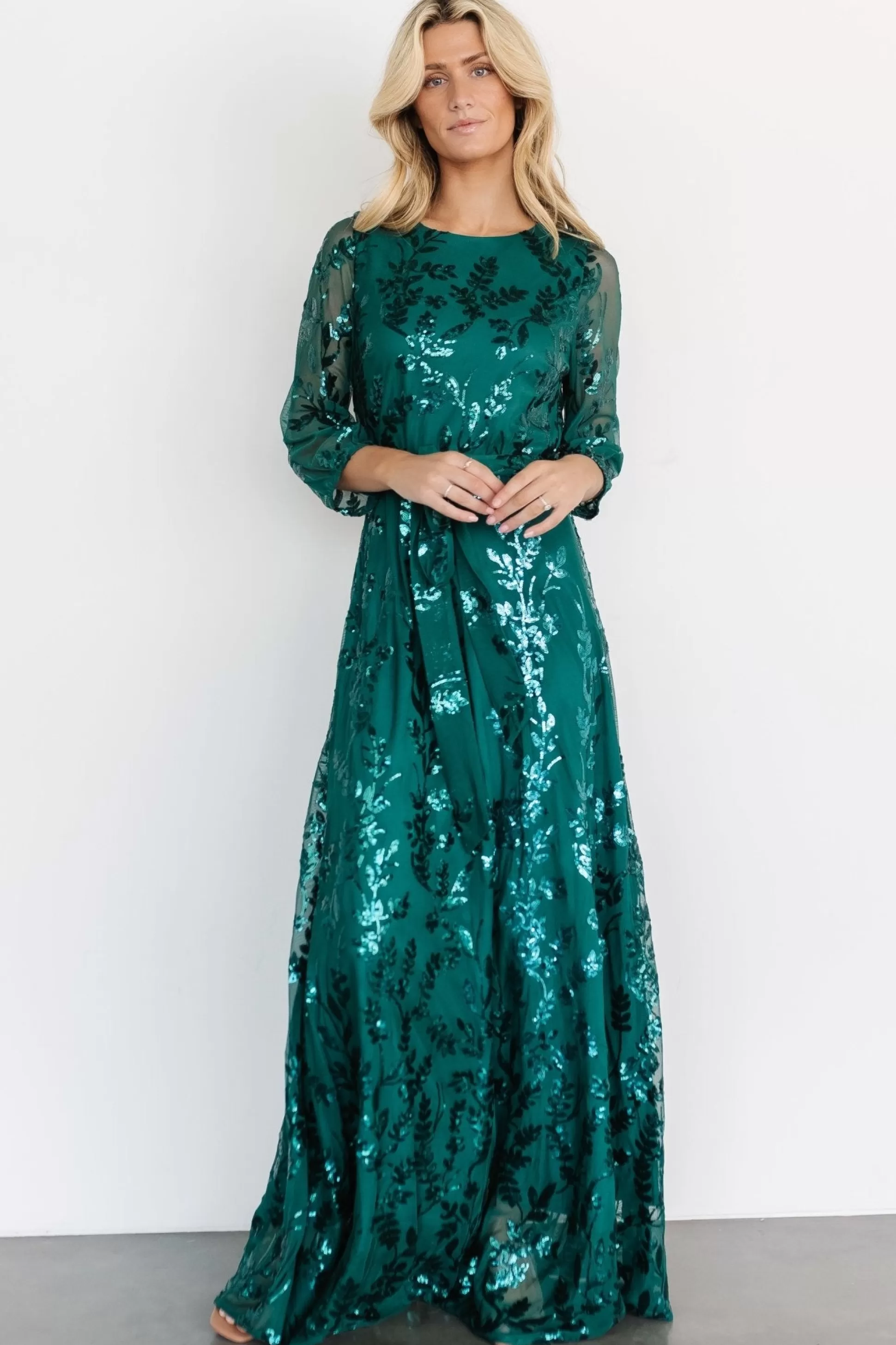 COMING SOON | Baltic Born Destiny Sequin Maxi Dress | Emerald