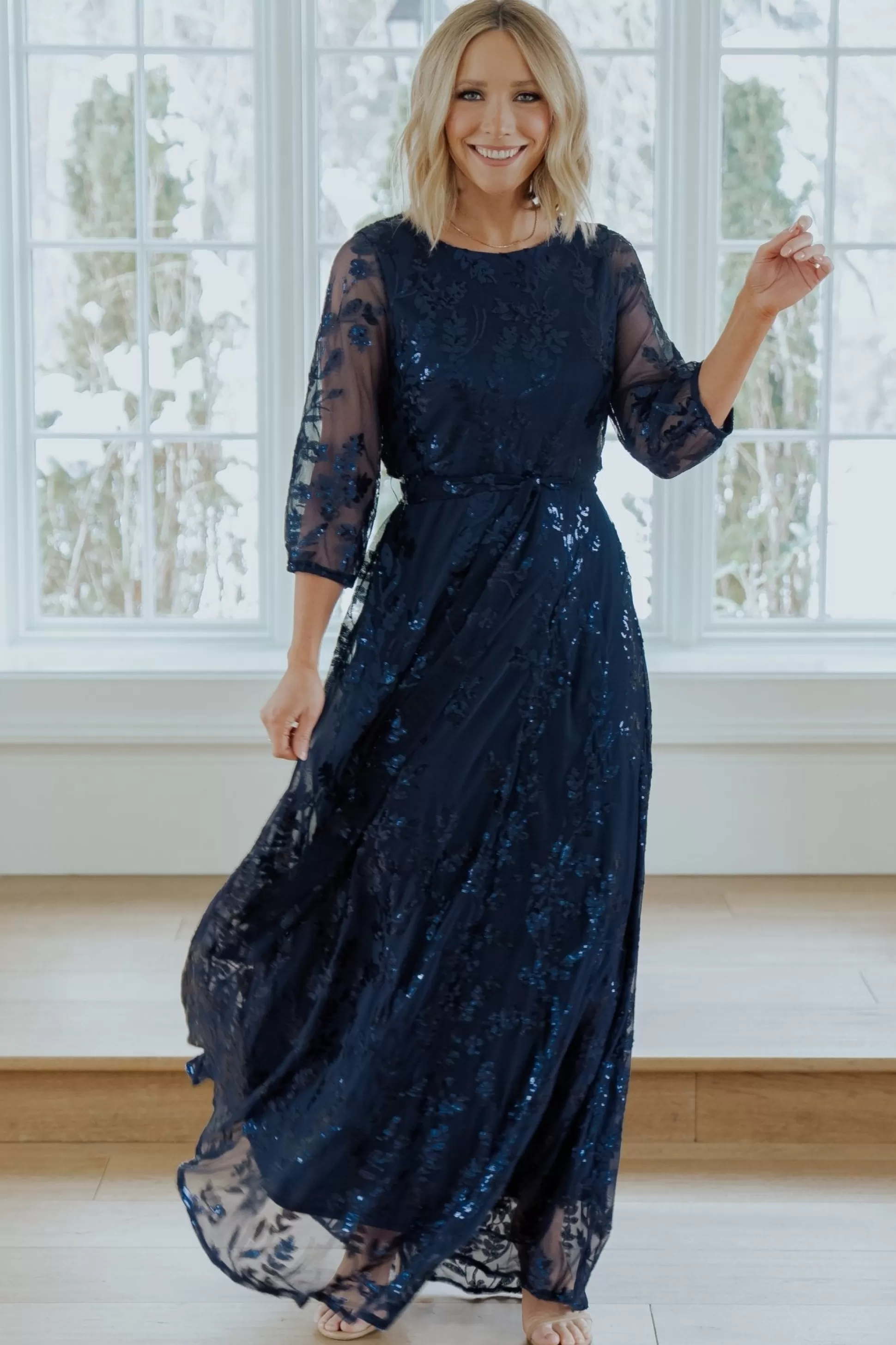 COMING SOON | Baltic Born Destiny Sequin Maxi Dress | Navy