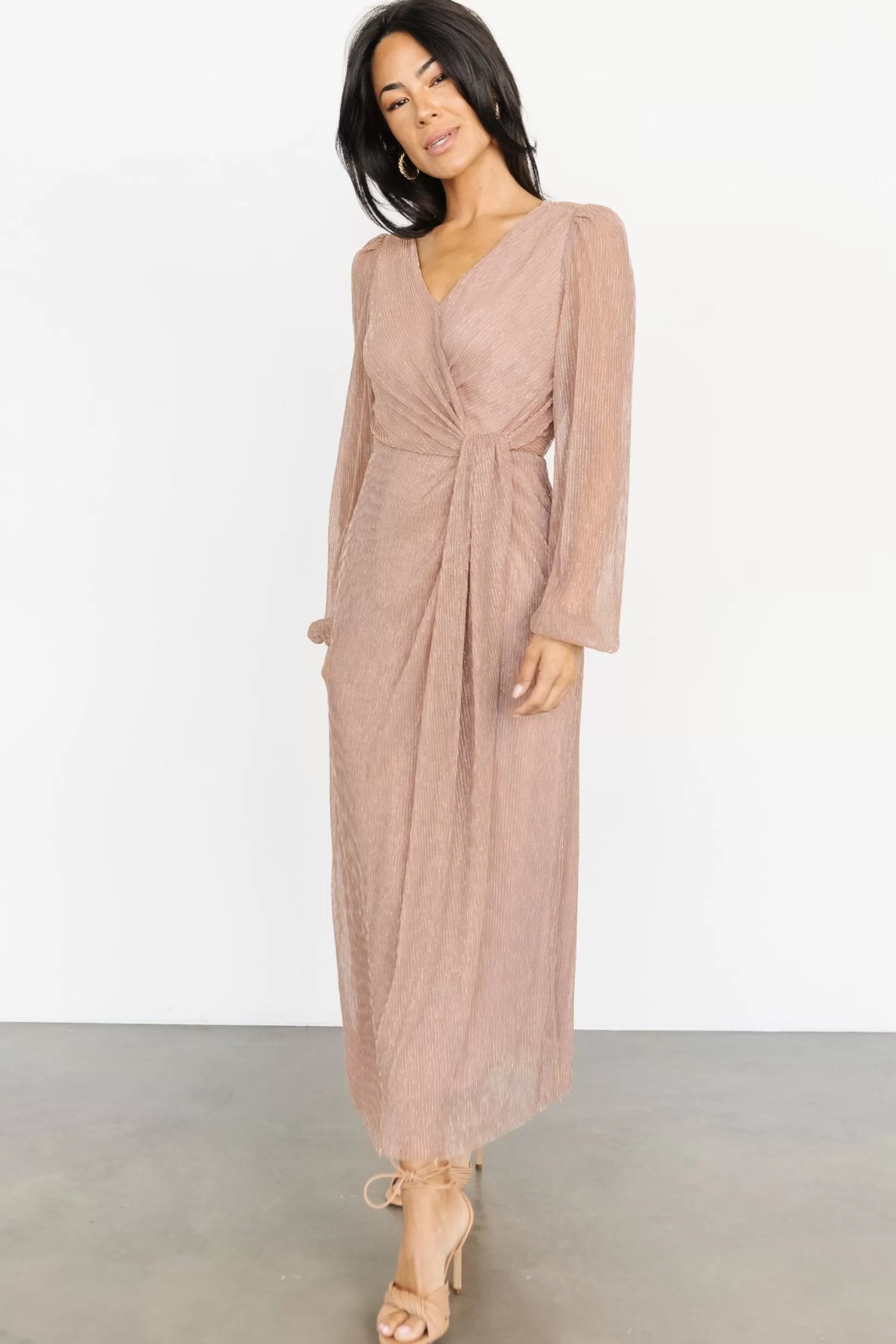 WEDDING SUITE | wedding guest | Baltic Born Devlyn Pleated Dress | Rose Shimmer