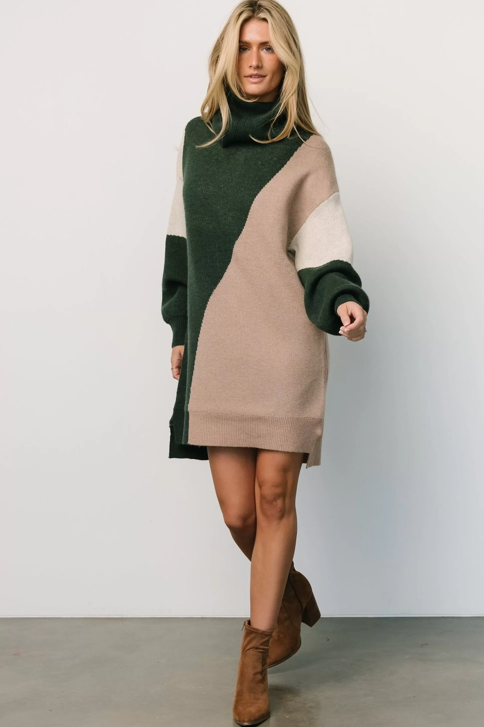 short dresses | TOPS | Baltic Born Diego Sweater Dress | Hunter Green Multi