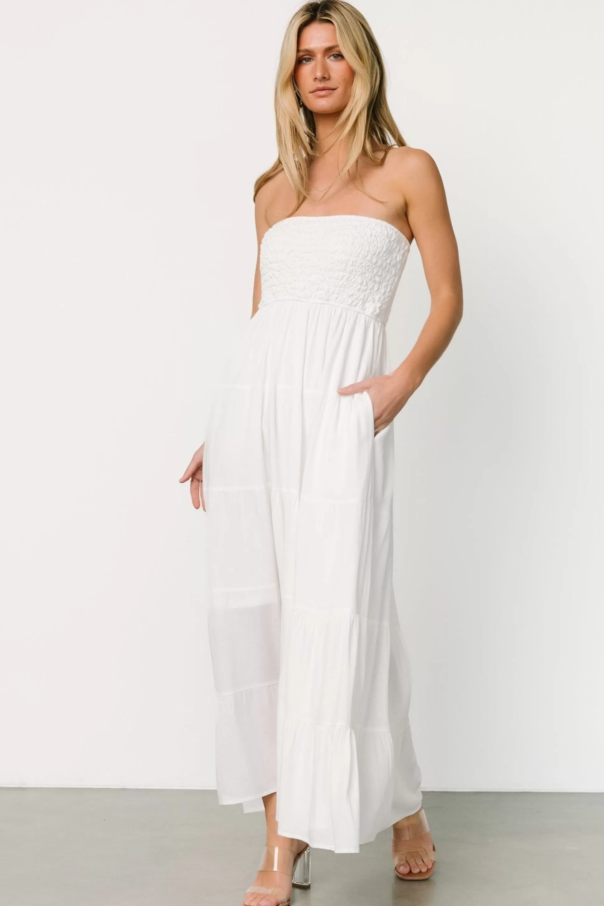 maxi dresses | cover up | Baltic Born Domenica Strapless Maxi Dress | Off White