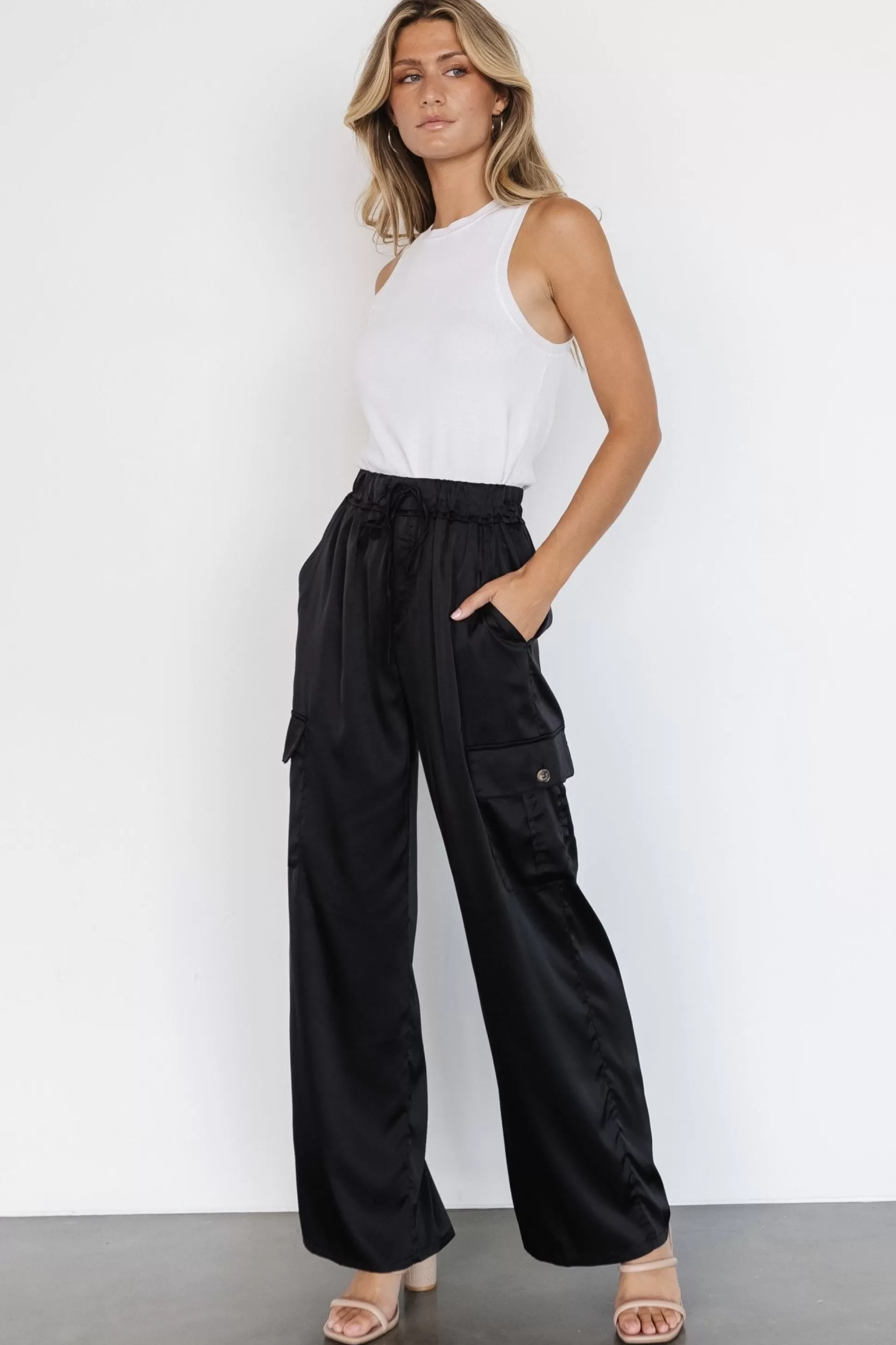 pants | Baltic Born Drey Satin Pants | Black