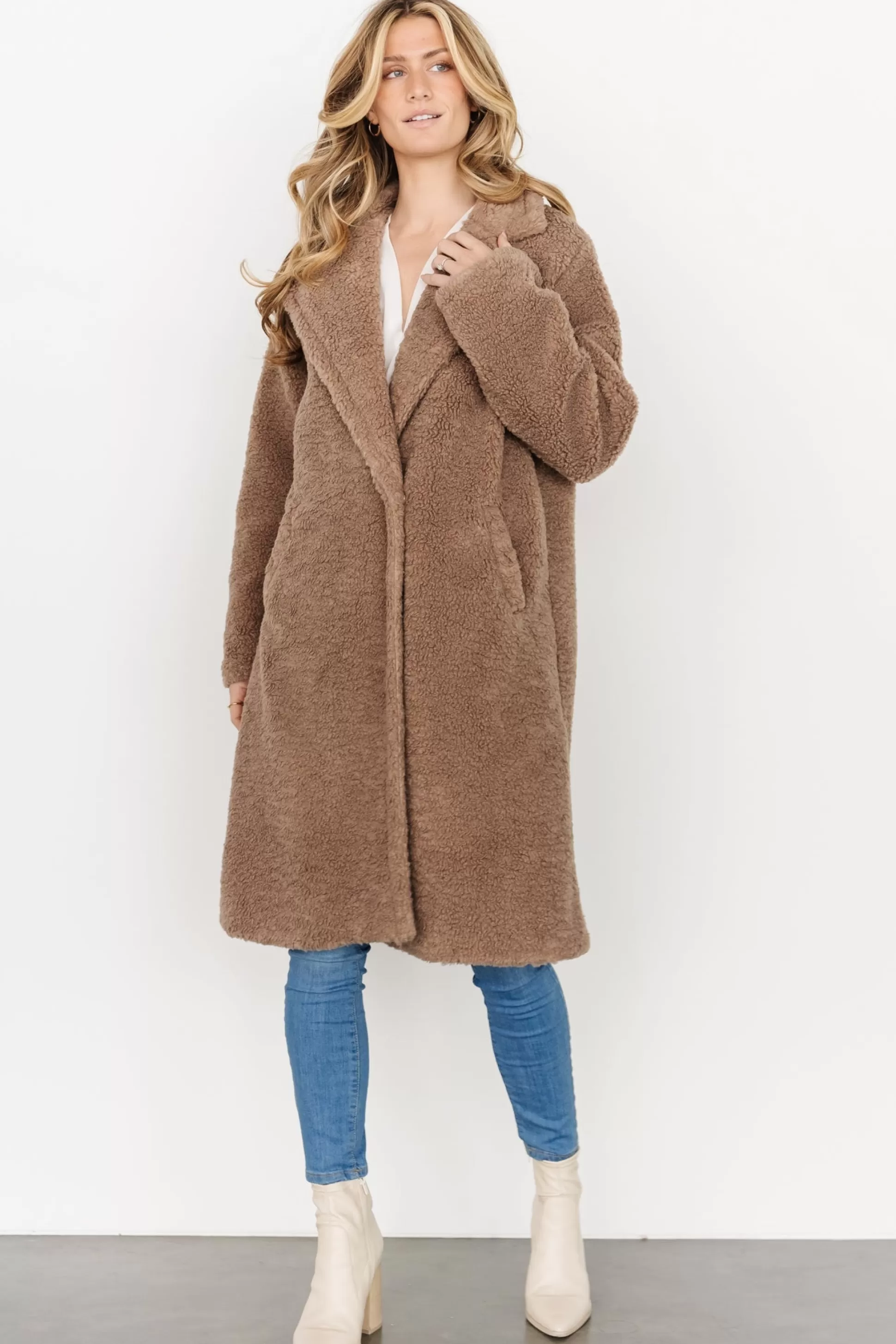 cardigans | Baltic Born Elbrus Sherpa Trench Coat | Dusty Brown