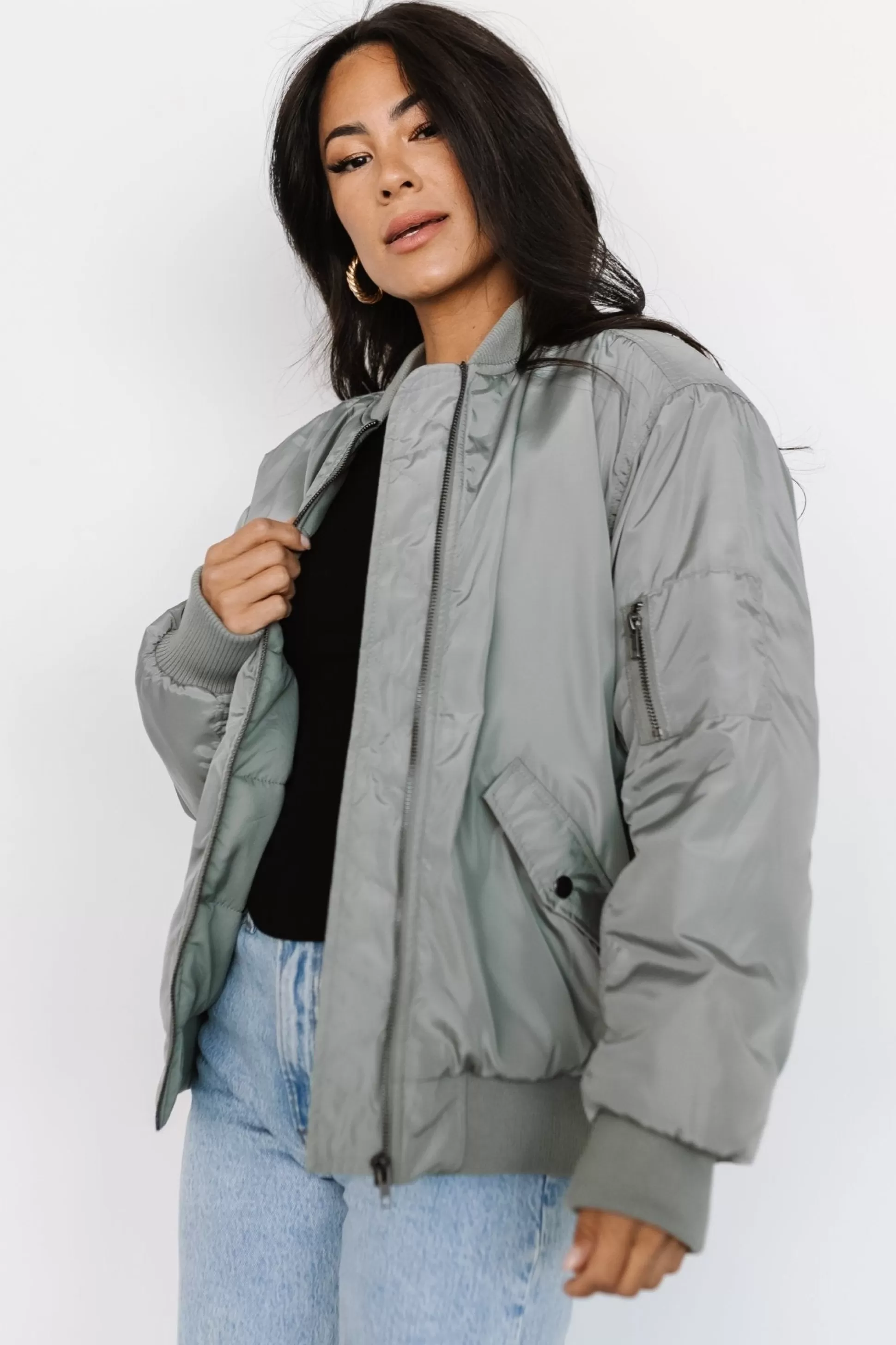 outerwear | Baltic Born Englewood Bomber Jacket | Dark Sage