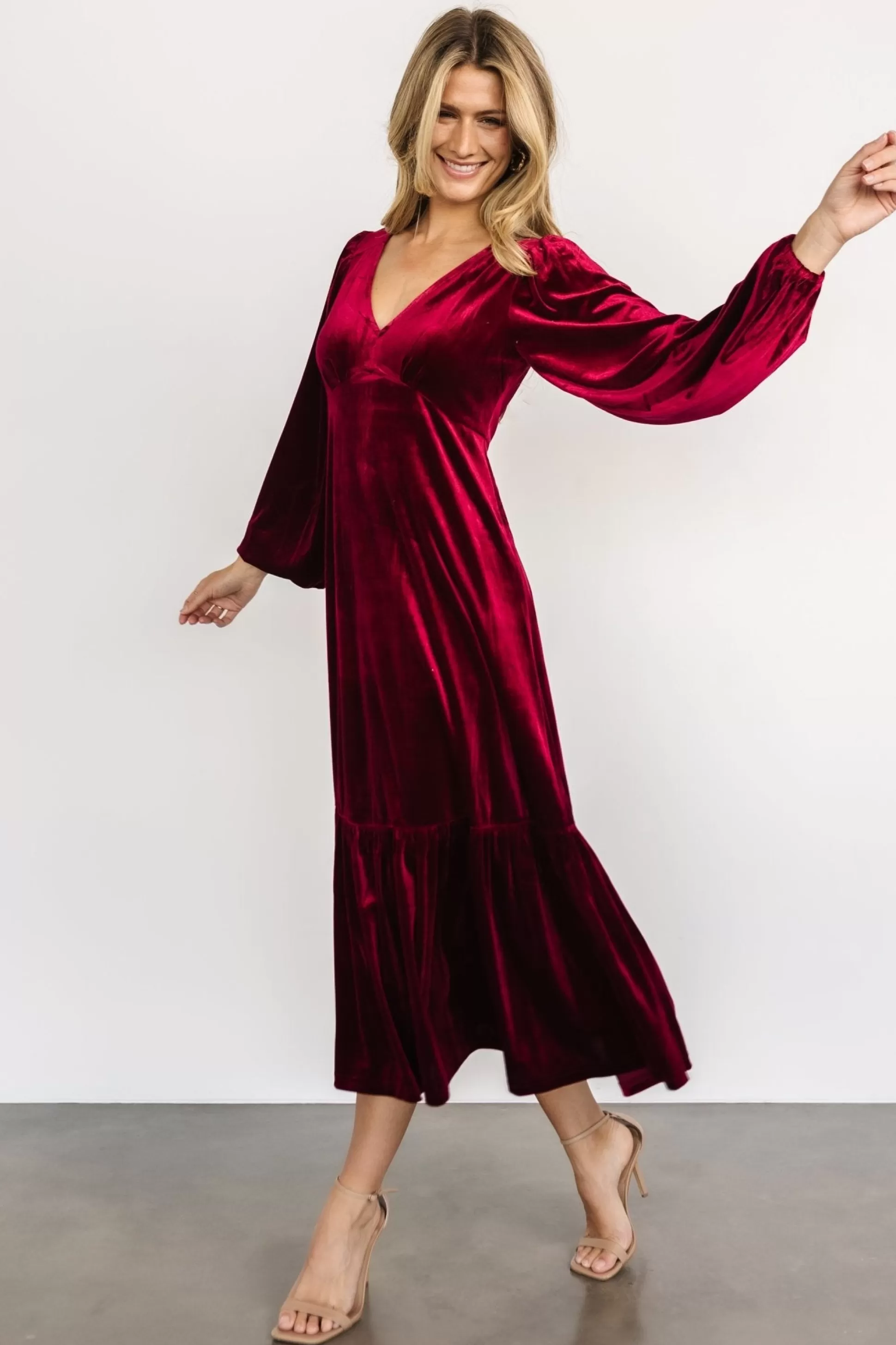 maxi dresses | WEDDING SUITE | Baltic Born Erika Velvet Maxi Dress | Merlot