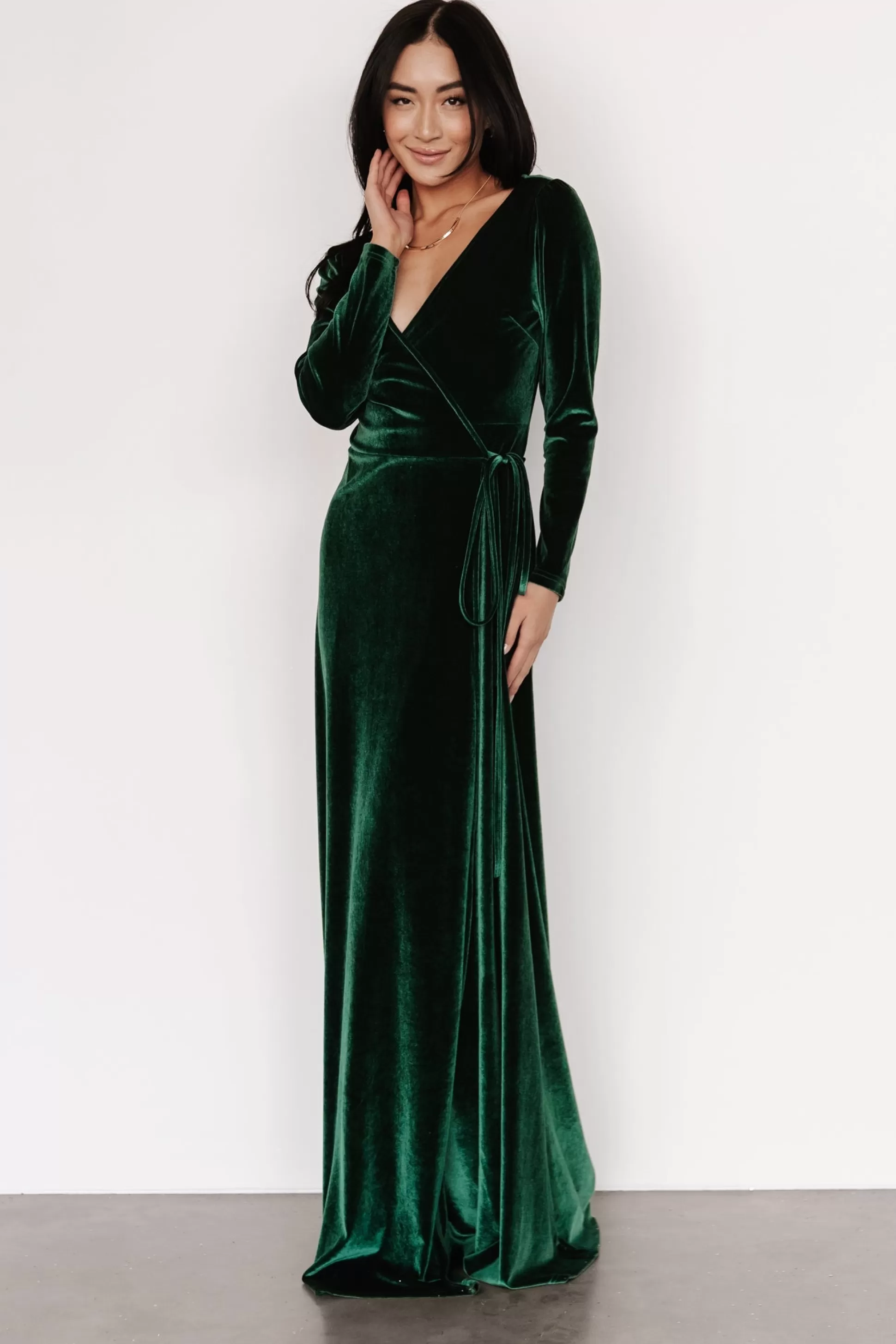 bump friendly | WINTER ESSENTIALS | Baltic Born Esmerelda Velvet Wrap Maxi Dress | Forest