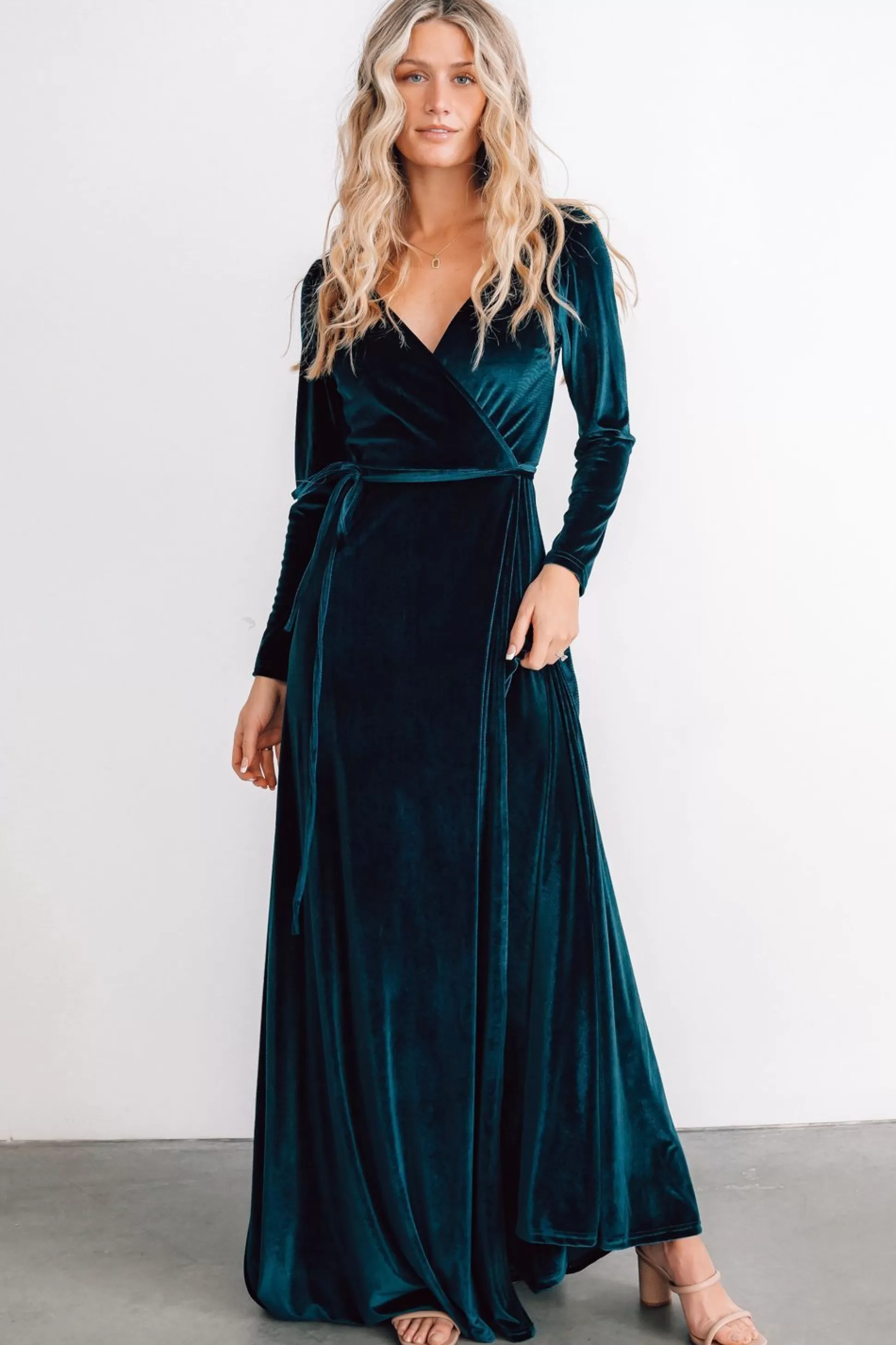 WINTER ESSENTIALS | SALE | Baltic Born Esmerelda Velvet Wrap Maxi Dress | Jade