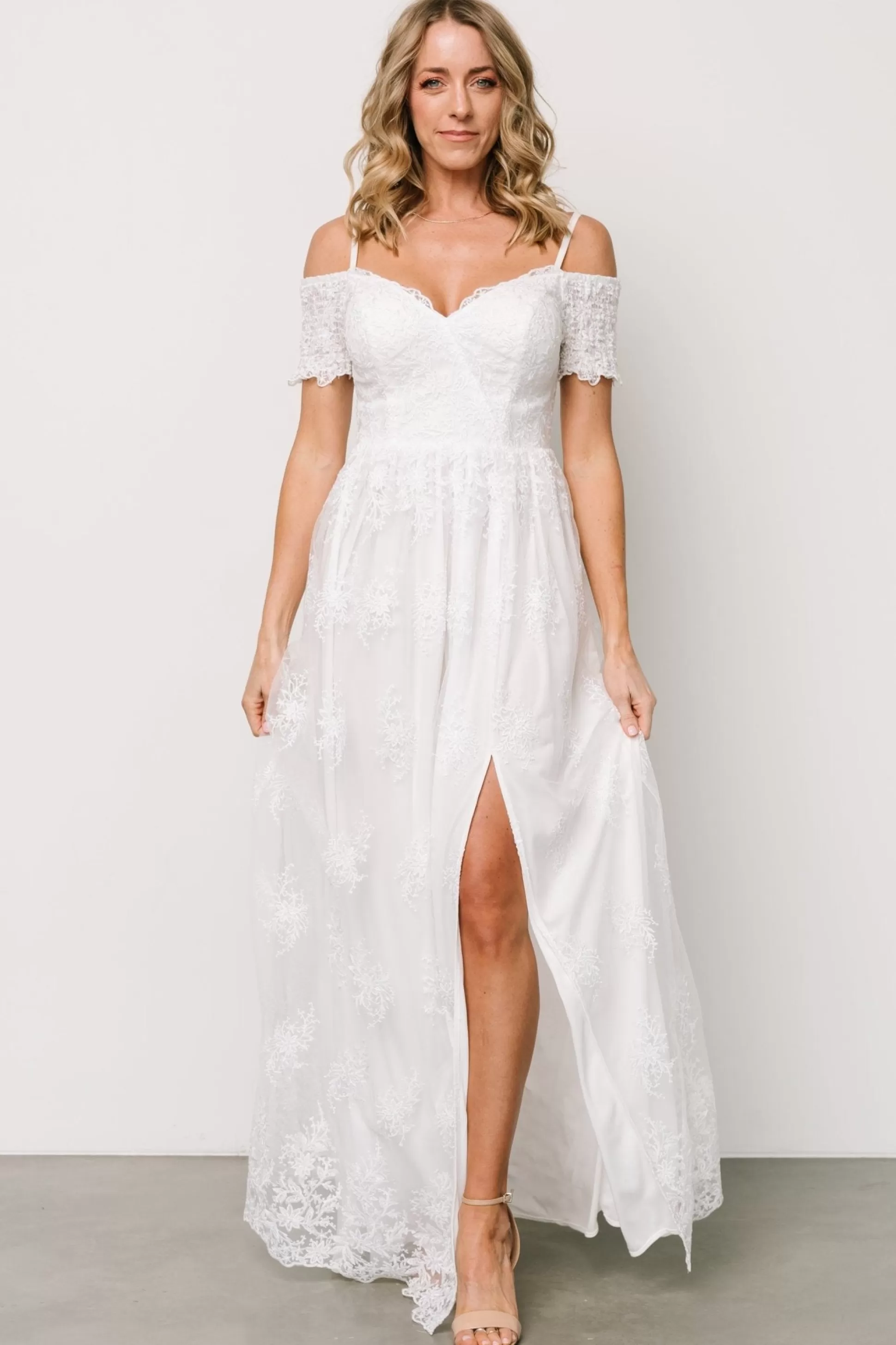 tulle styles | Baltic Born Esperanza Tulle Embroidered Maxi Dress | Off White