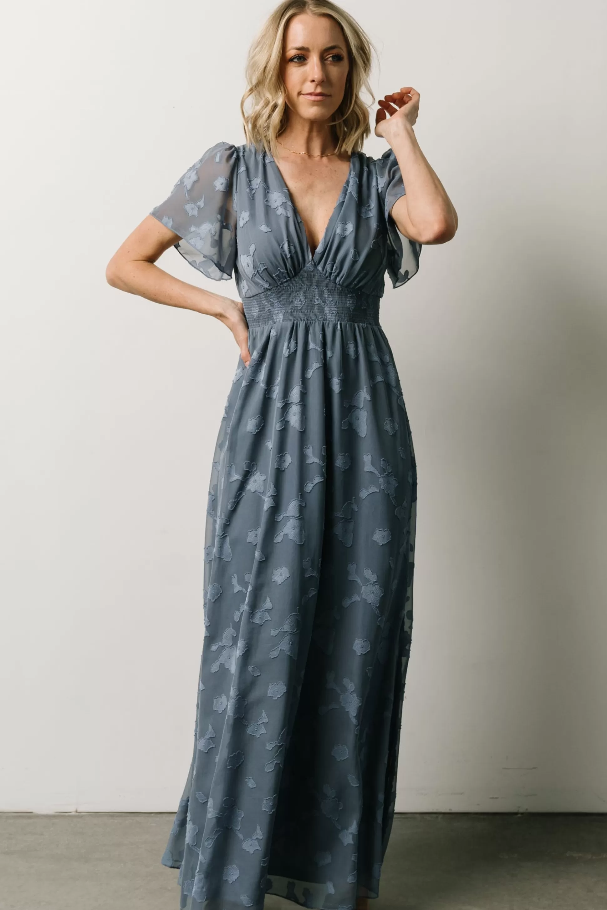 SALE | Baltic Born Evelyn Smocked Maxi Dress | Blue