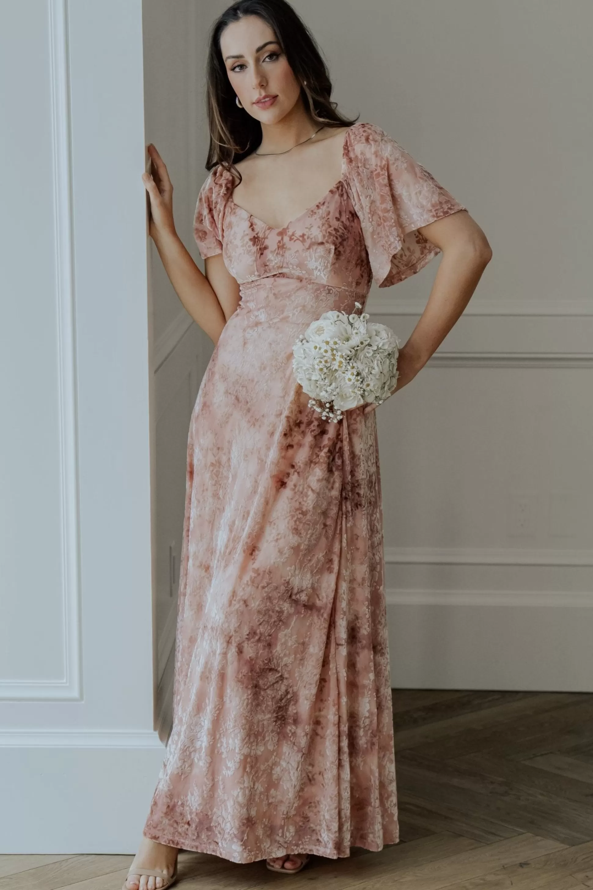 maxi dresses | WEDDING SUITE | Baltic Born Everley Velvet Maxi Dress | Blush